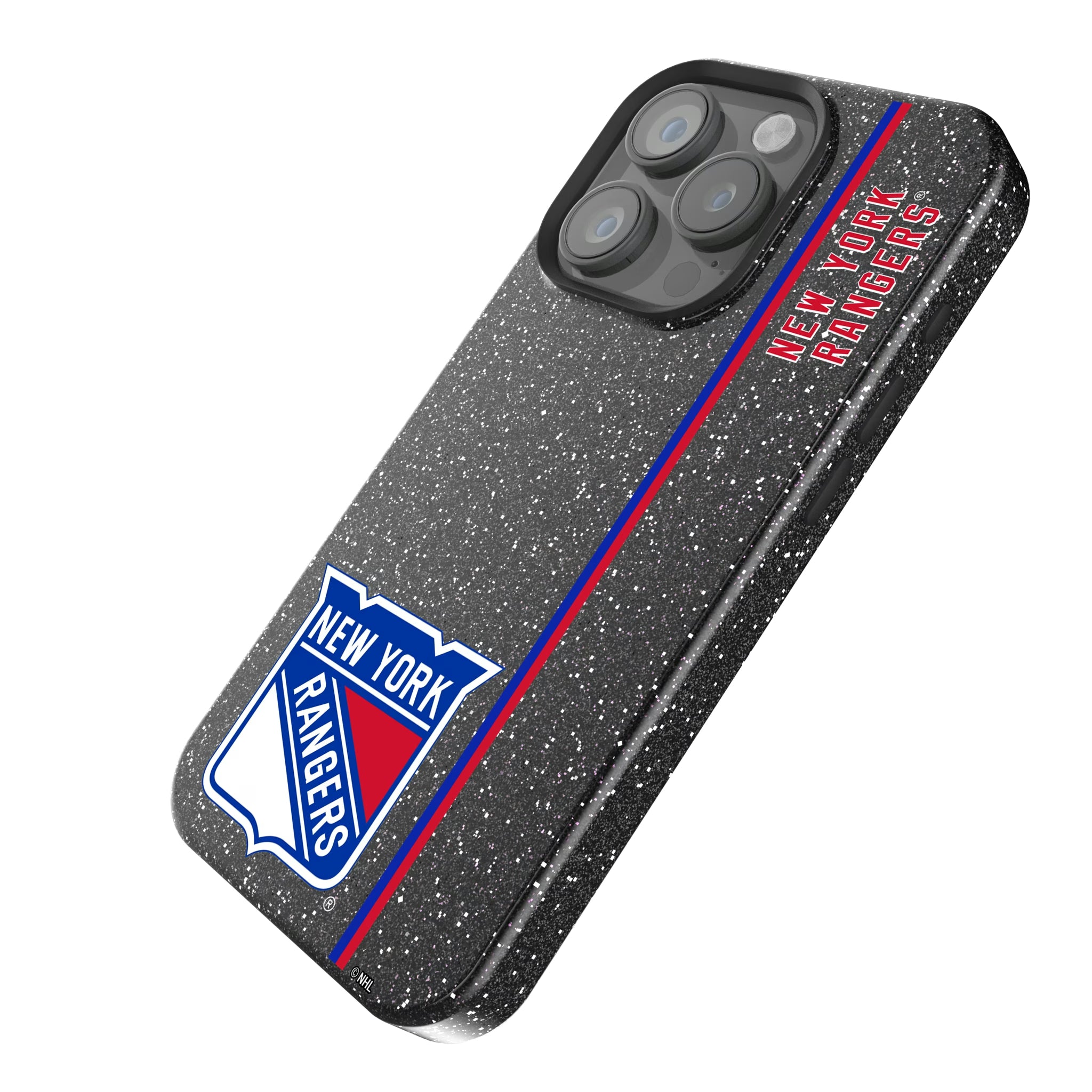 New York Rangers Sidebar iPhone Bling Phone Case for Apple iPhone - Isometric View