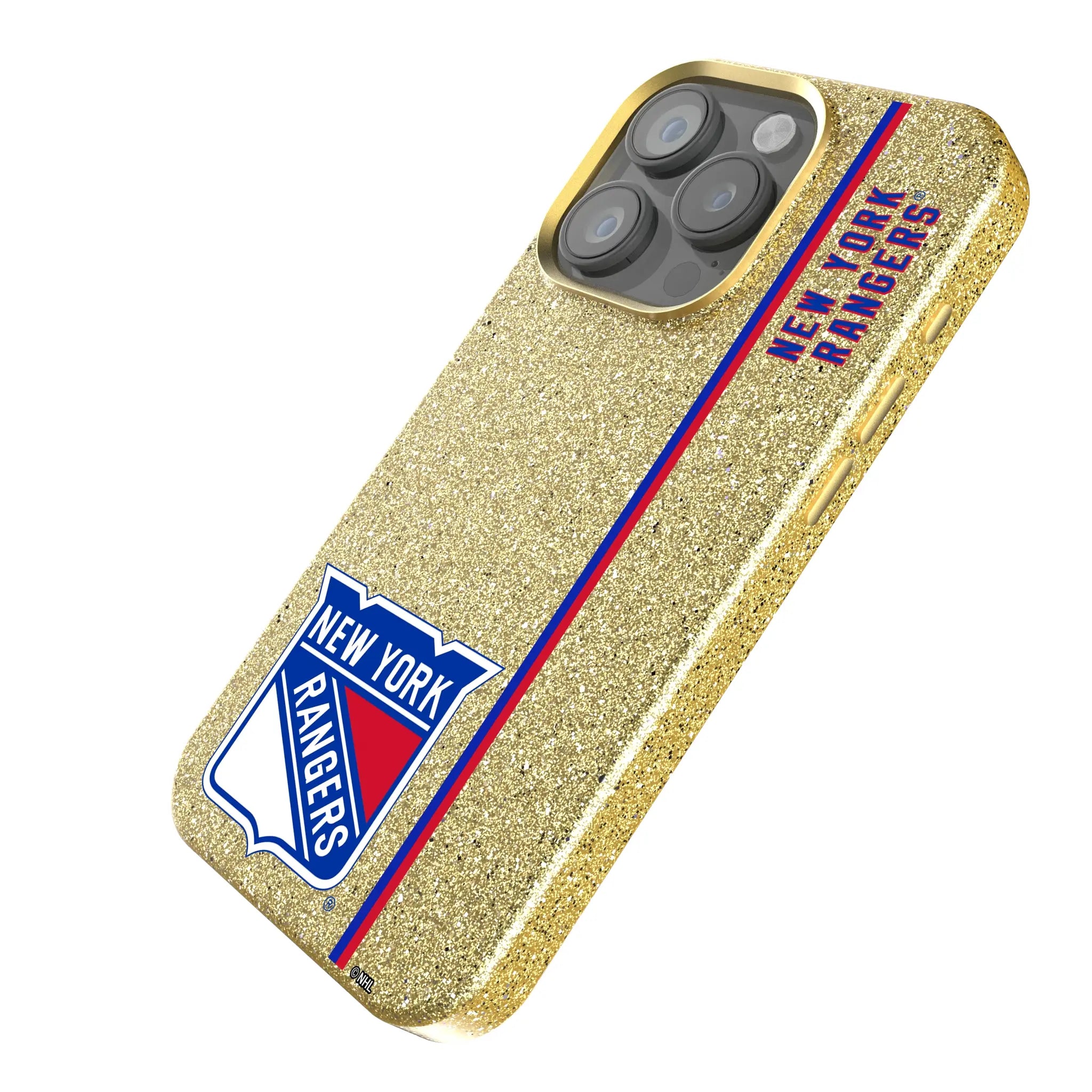 New York Rangers Sidebar iPhone Bling Phone Case for Apple iPhone - Isometric View