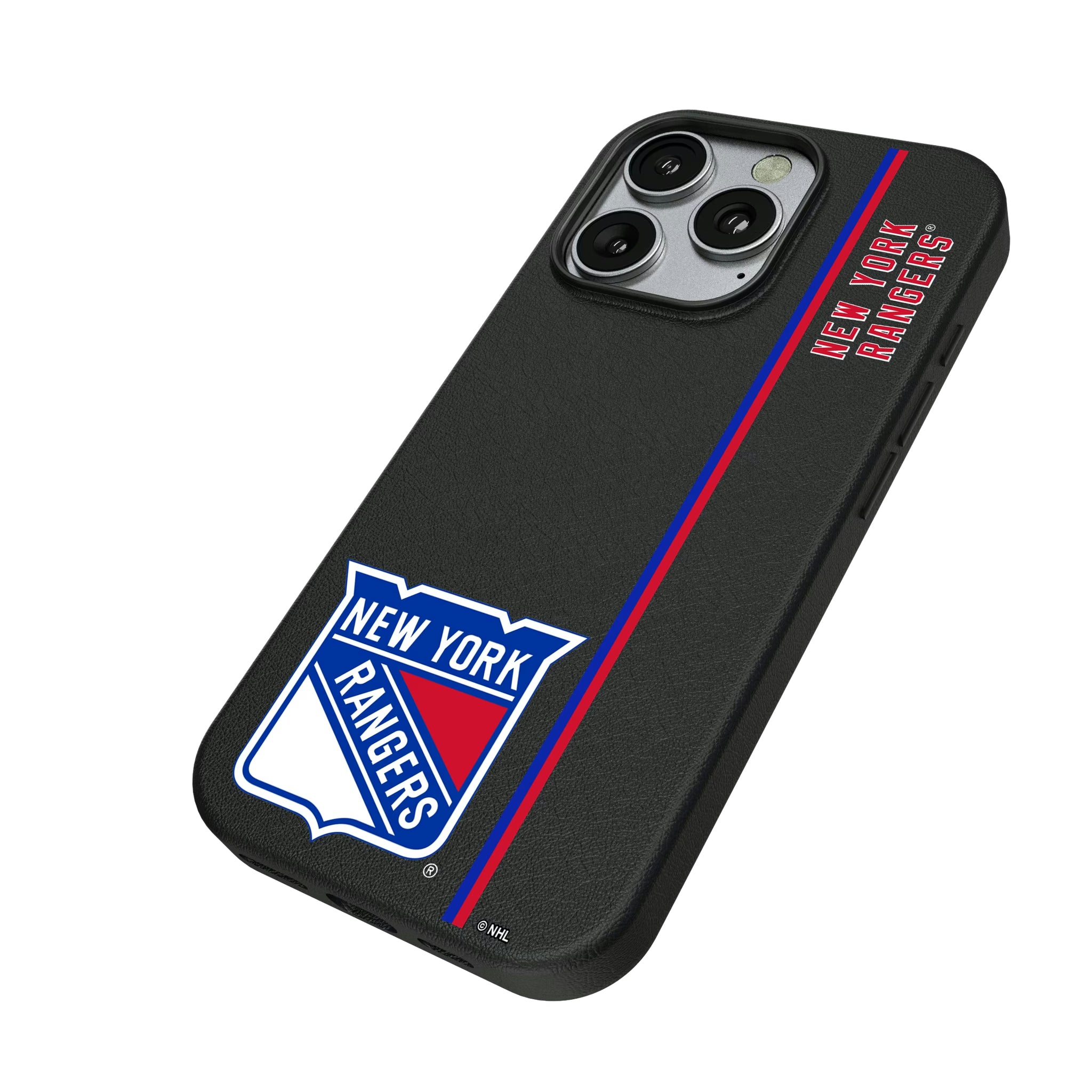 New York Rangers Sidebar iPhone MagSafe Compatible Phone Case for Apple iPhone - Isometric View