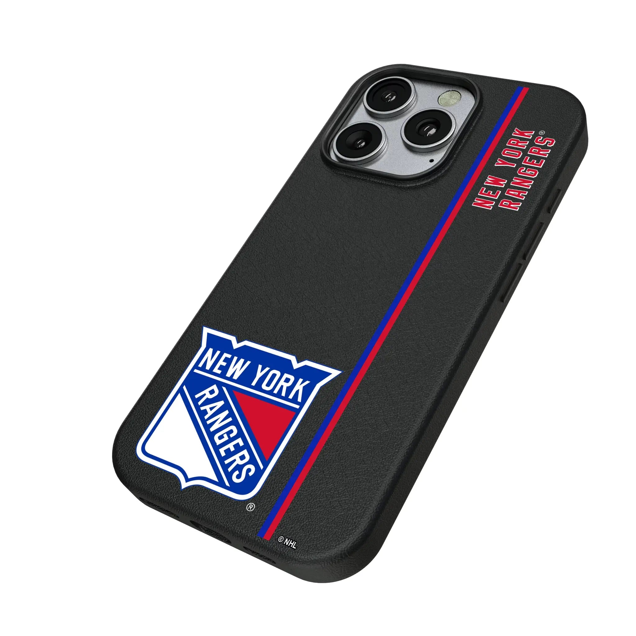 New York Rangers Sidebar iPhone MagSafe Compatible Phone Case for Apple iPhone - Isometric View