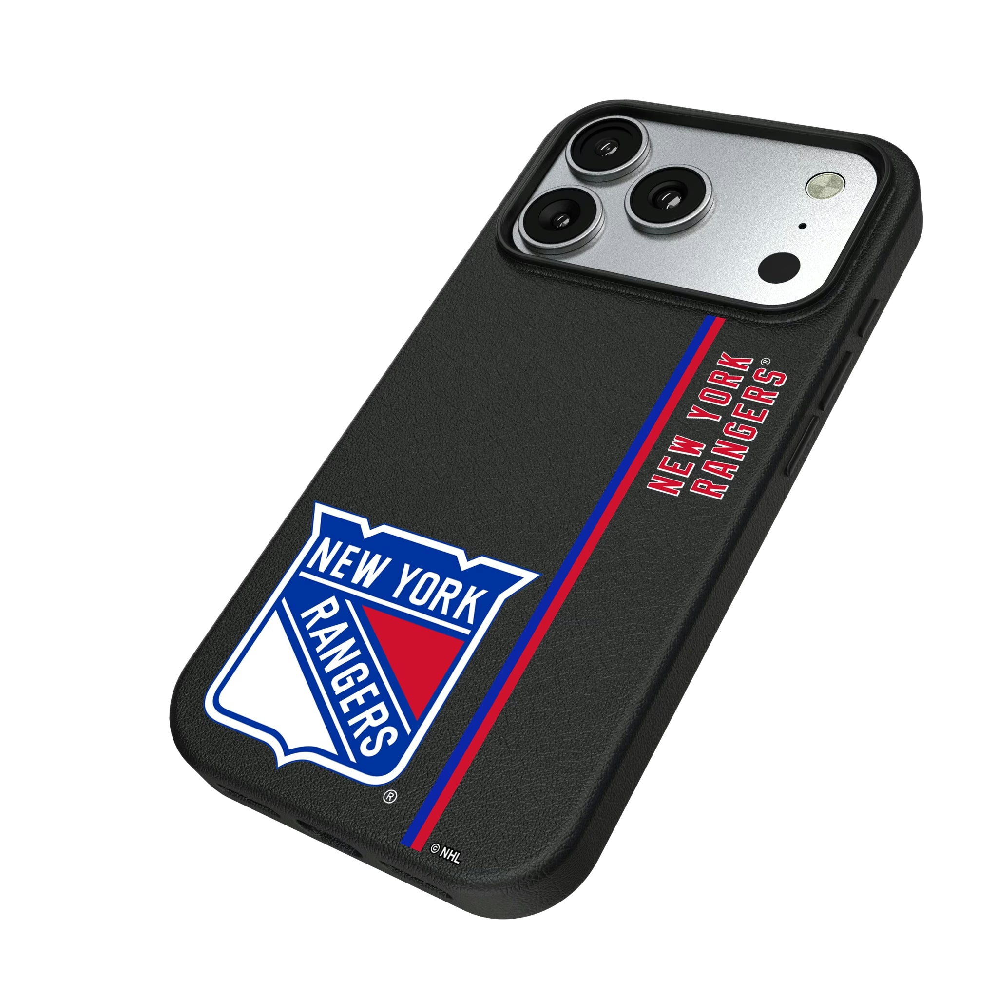 New York Rangers Sidebar iPhone MagSafe Compatible Phone Case for Apple iPhone - Isometric View#Device_iPhone 17 Pro