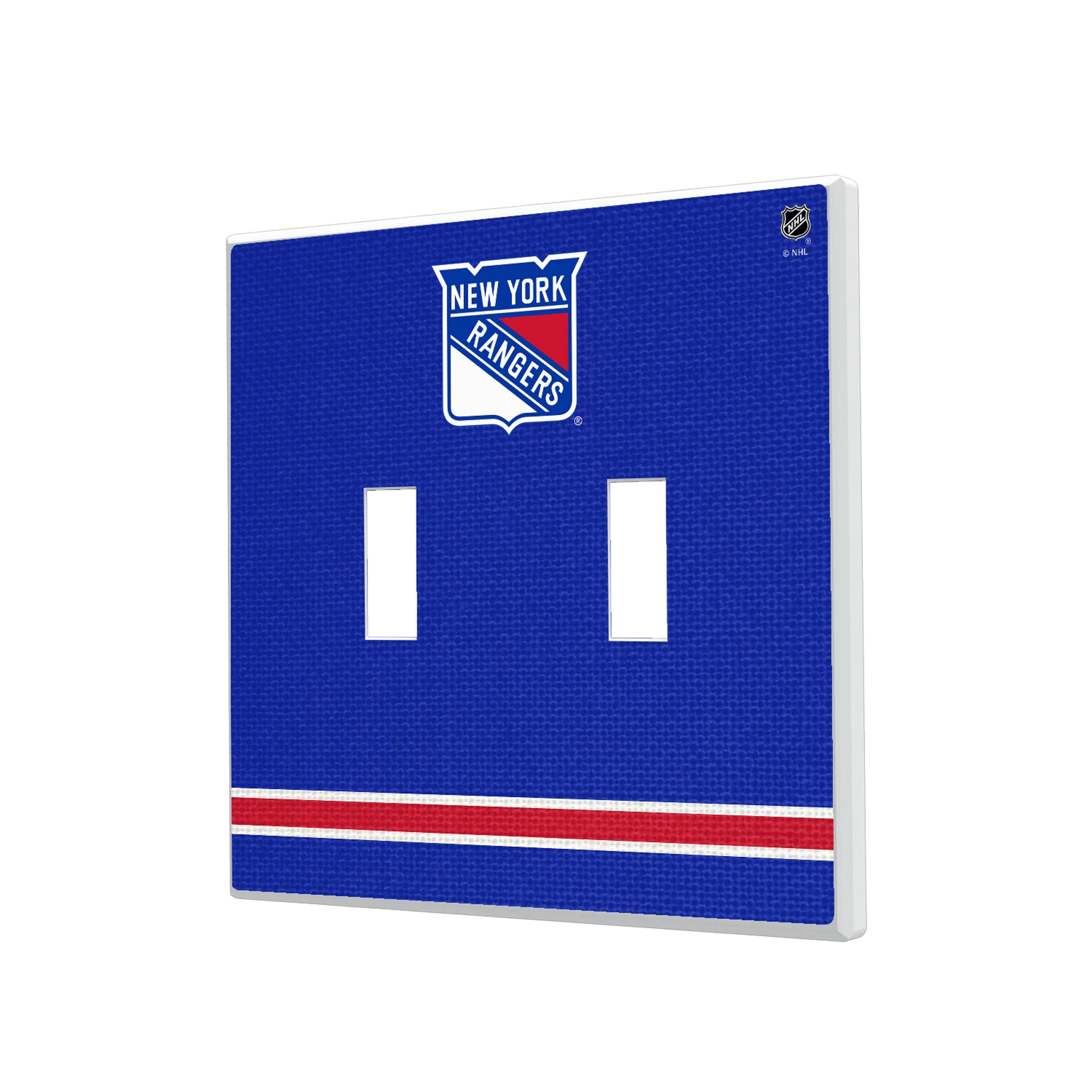 New York Rangers Stripe Hidden-Screw Light Switch Plate#Style_Double Toggle