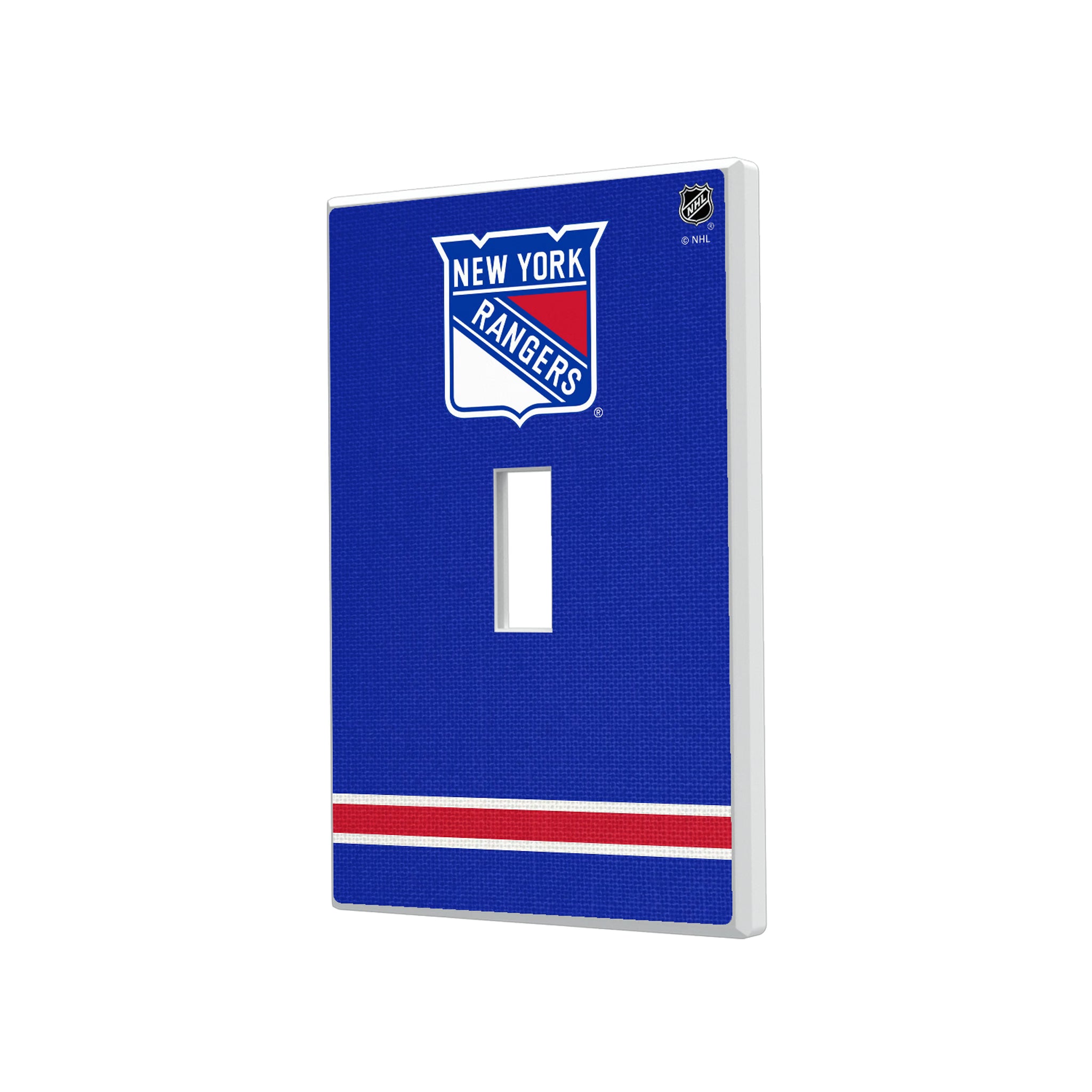 New York Rangers Stripe Hidden-Screw Light Switch Plate#Style_Single Toggle
