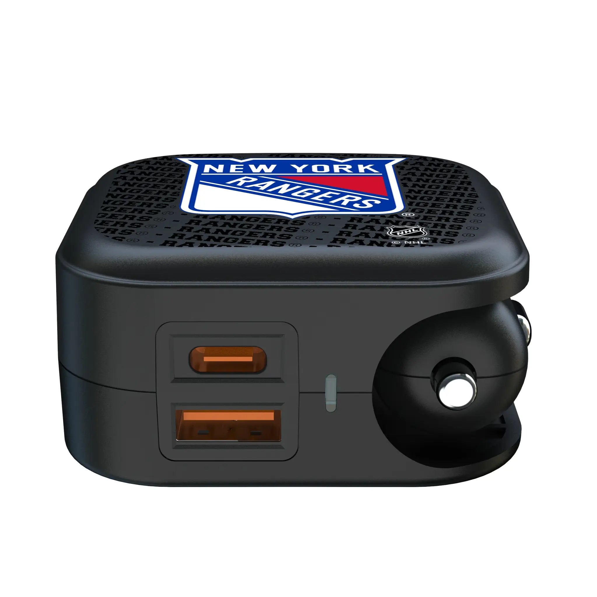New York Rangers Text Backdrop 2 in 1 USB A/C Charger