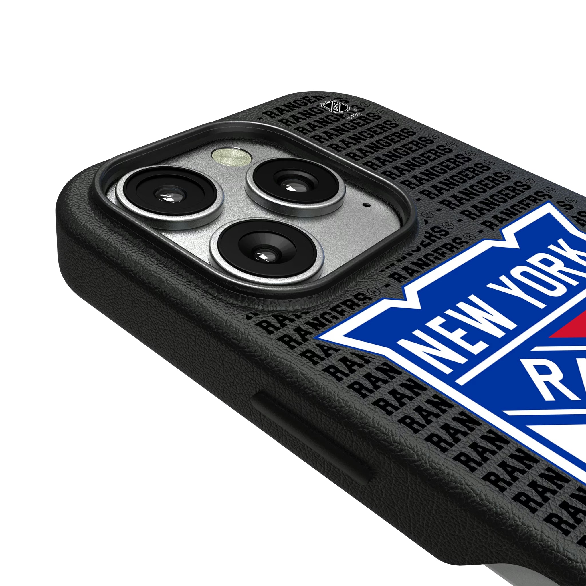 New York Rangers Text Backdrop iPhone MagSafe Compatible Phone Case for Apple iPhone - Detail