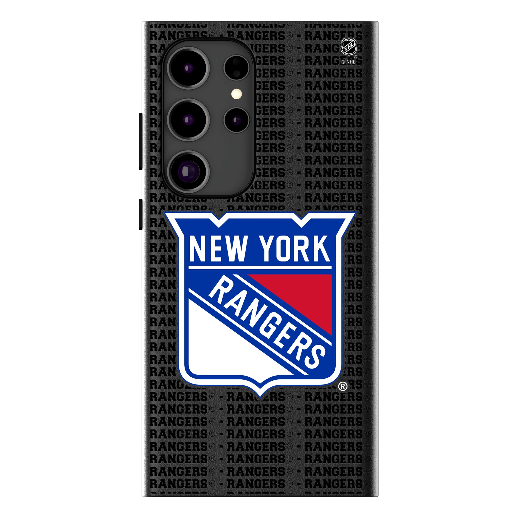 New York Rangers Text Backdrop Galaxy MagSafe Compatible Phone Case for Samsung Galaxy