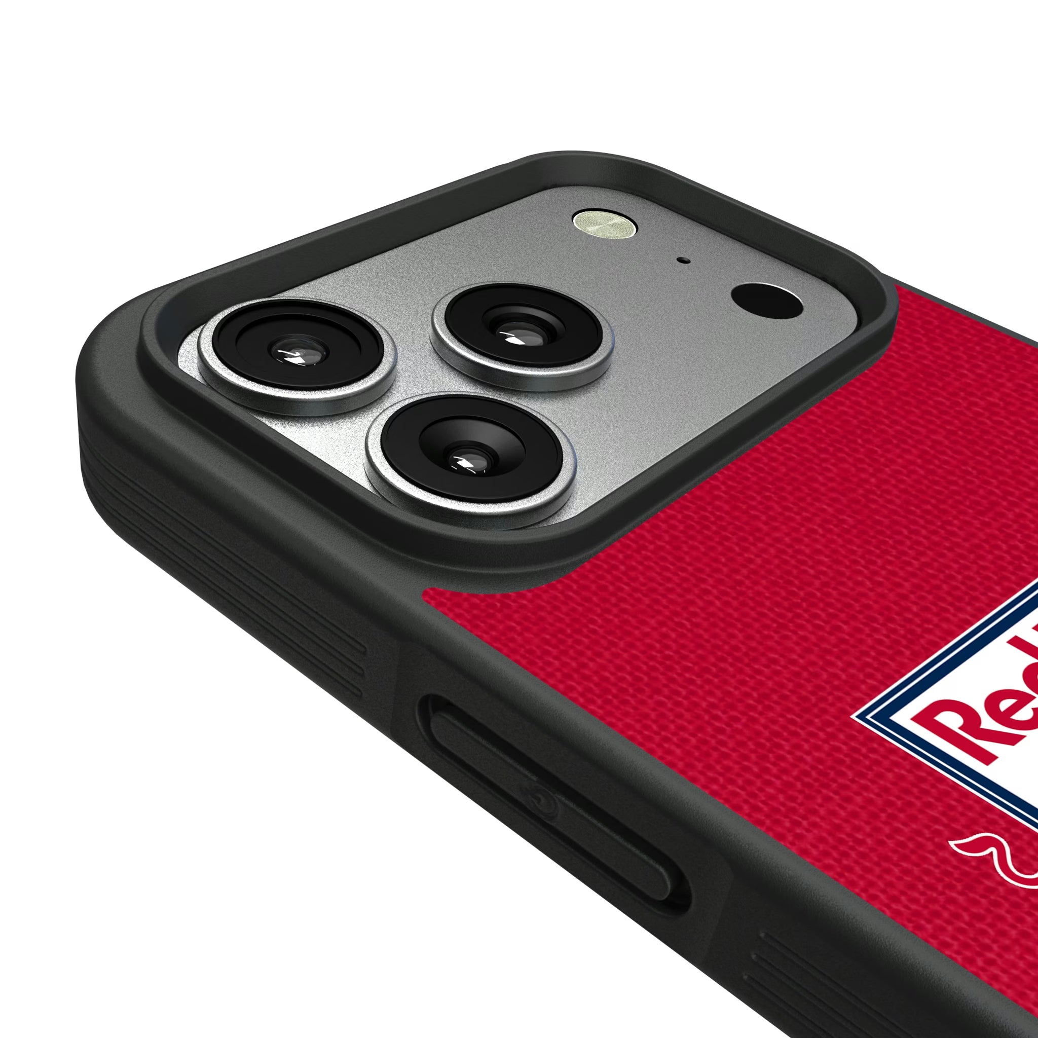 New York Red Bulls Diagonal Stripe iPhone Bump Phone Case for Apple iPhone - Detail#Device_iPhone 17 Pro