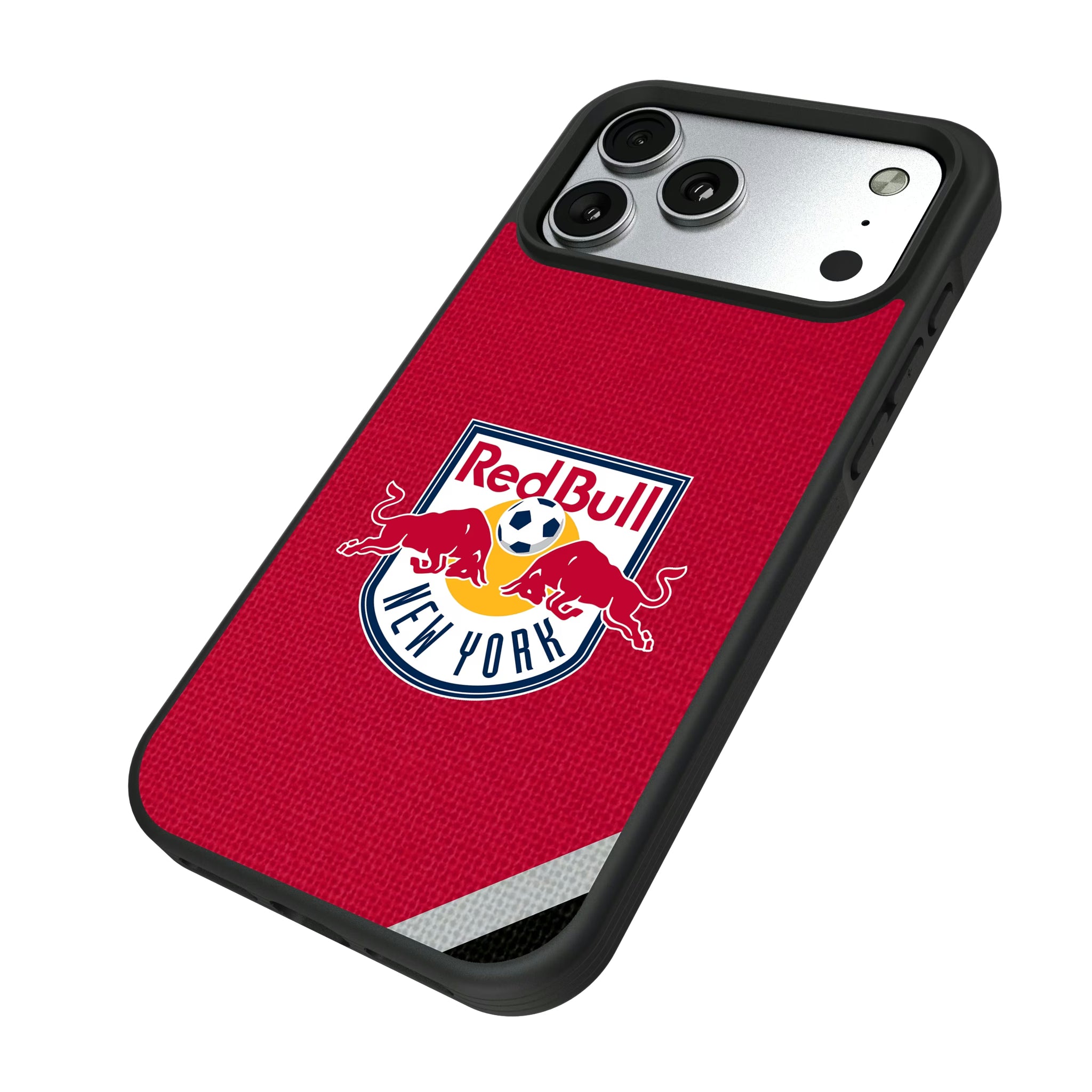 New York Red Bulls Diagonal Stripe iPhone Bump Phone Case for Apple iPhone - Isometric View#Device_iPhone 17 Pro Max