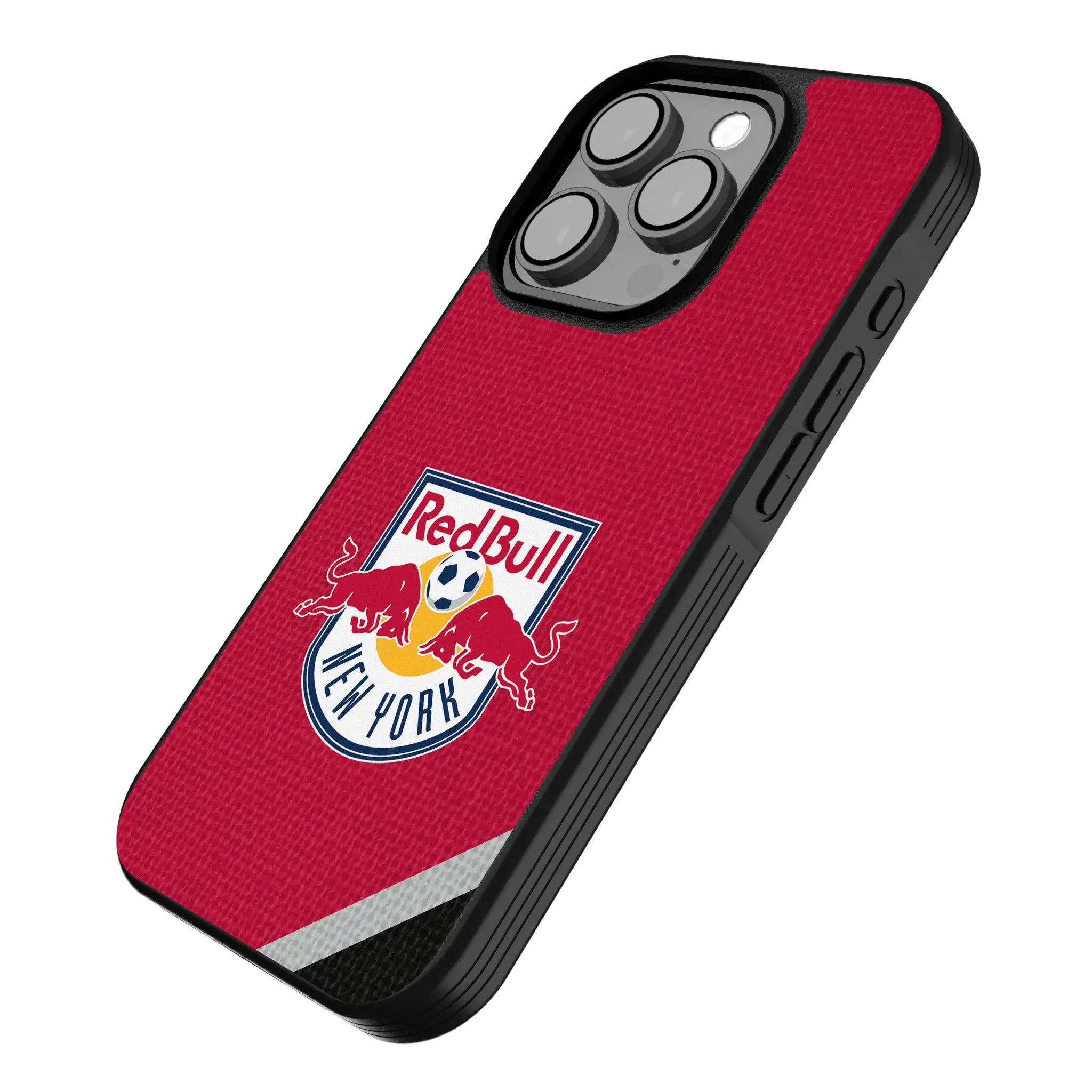 New York Red Bulls Diagonal Stripe iPhone Bump Phone Case for Apple iPhone - Isometric View