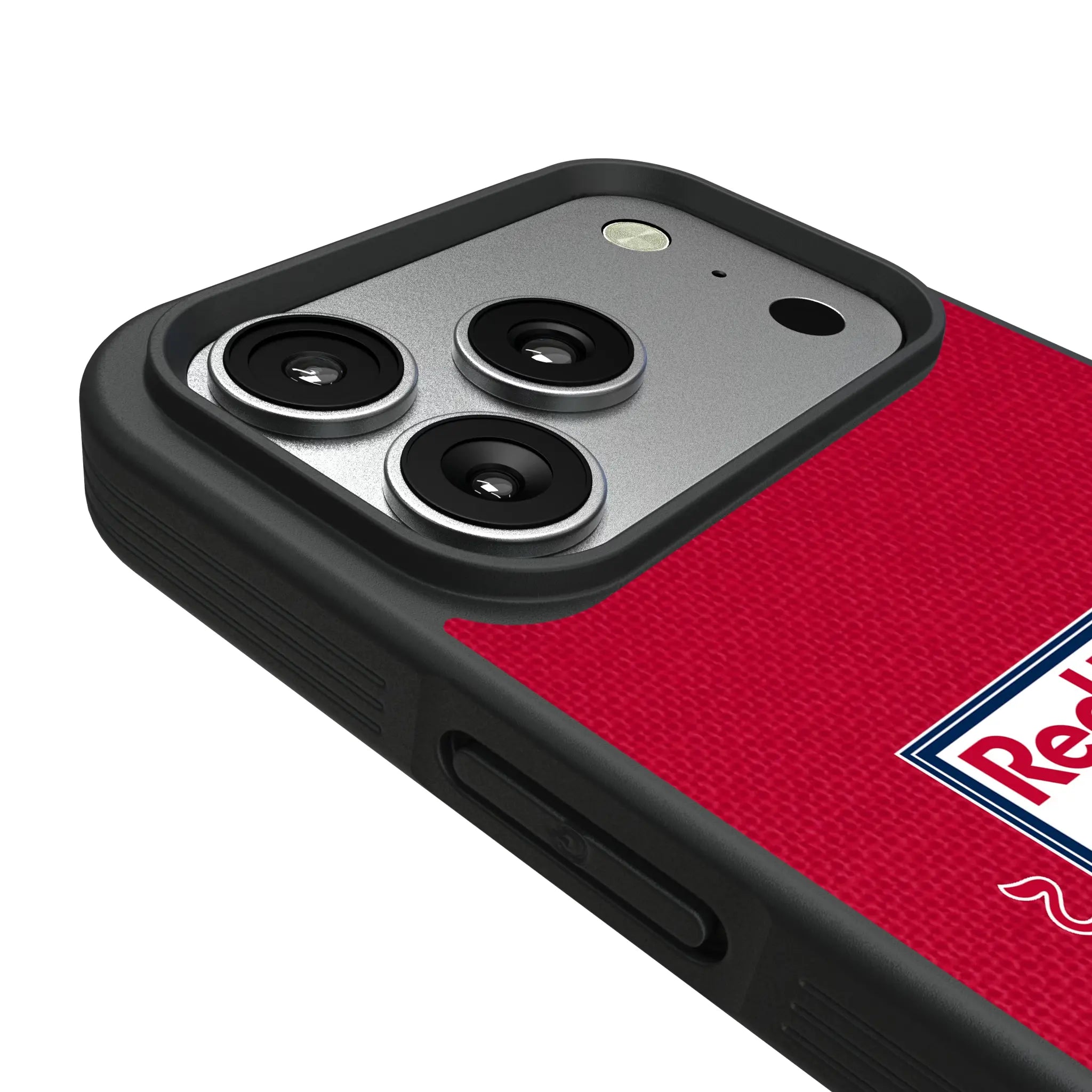 New York Red Bulls Diagonal Stripe iPhone Bump Phone Case for Apple iPhone - Detail#Device_iPhone 17 Pro