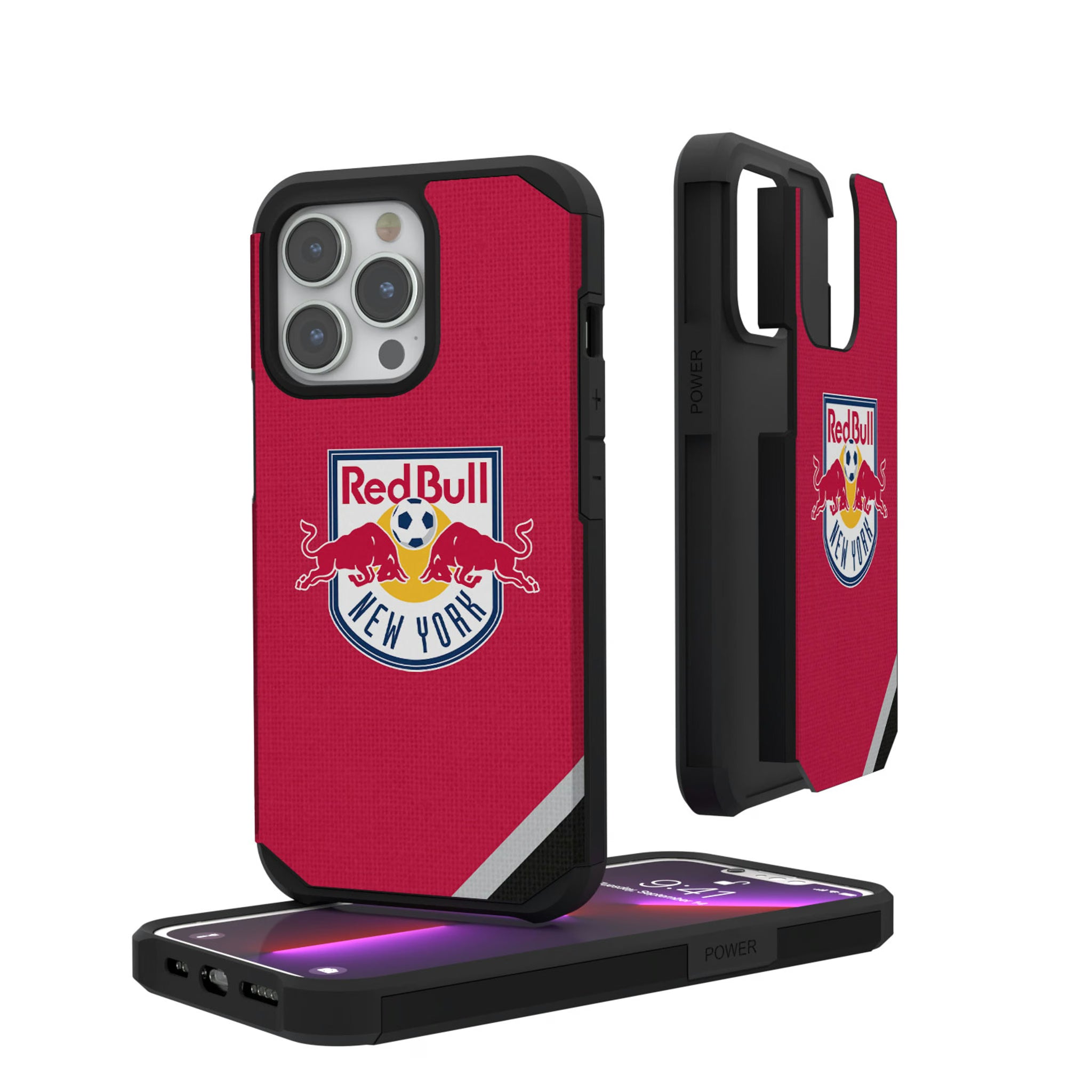 New York Red Bulls Diagonal Stripe iPhone Rugged Phone Case for Apple iPhone