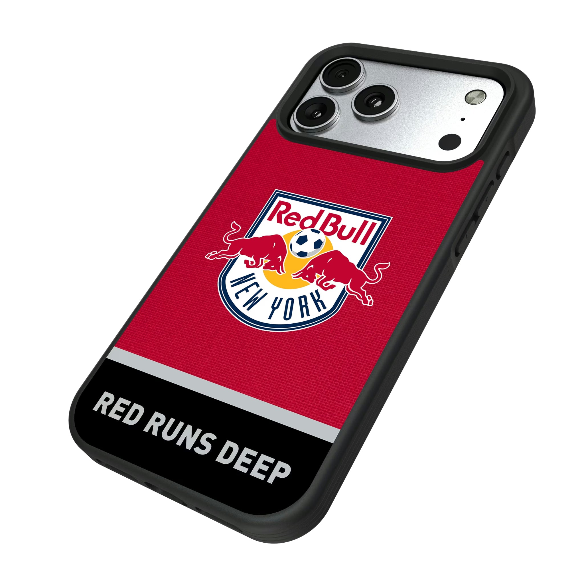 New York Red Bulls Endzone Solid iPhone Bump Phone Case for Apple iPhone - Isometric View#Device_iPhone 17 Pro Max