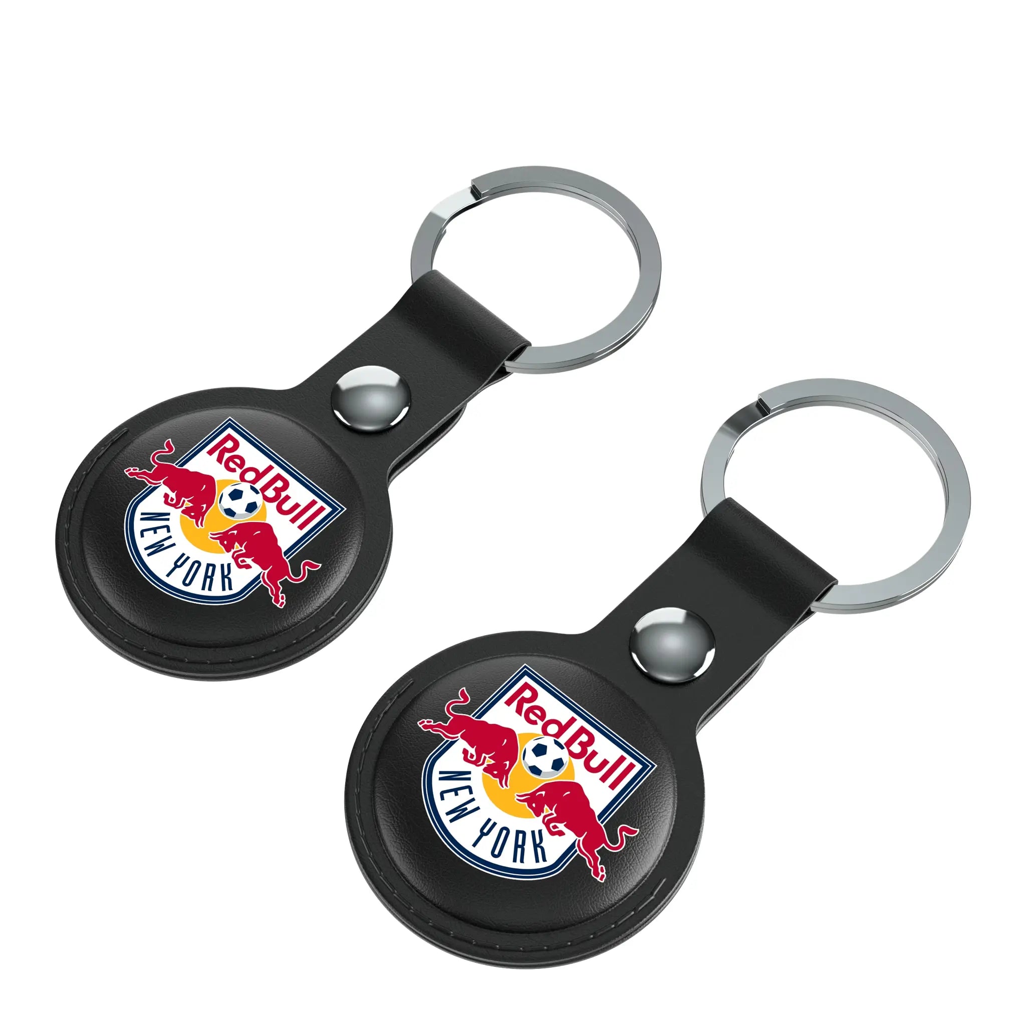 New York Red Bulls Insignia AirTag Black Airtag Holder 2-Pack - Isometric View