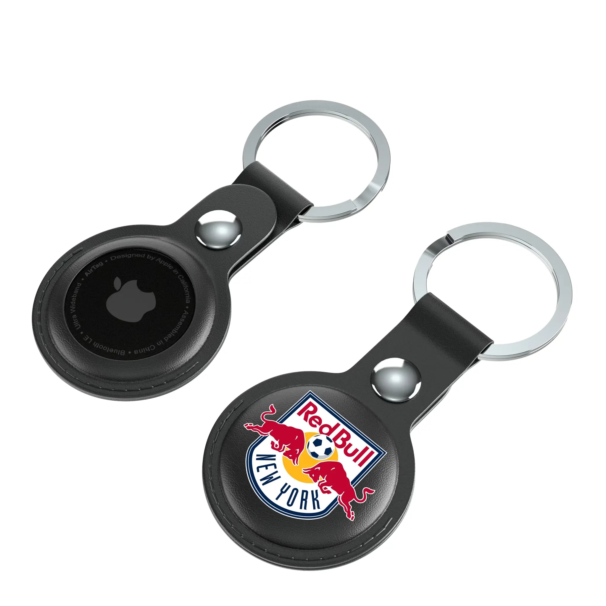 New York Red Bulls Insignia AirTag Black Airtag Holder 2-Pack - Isometric View