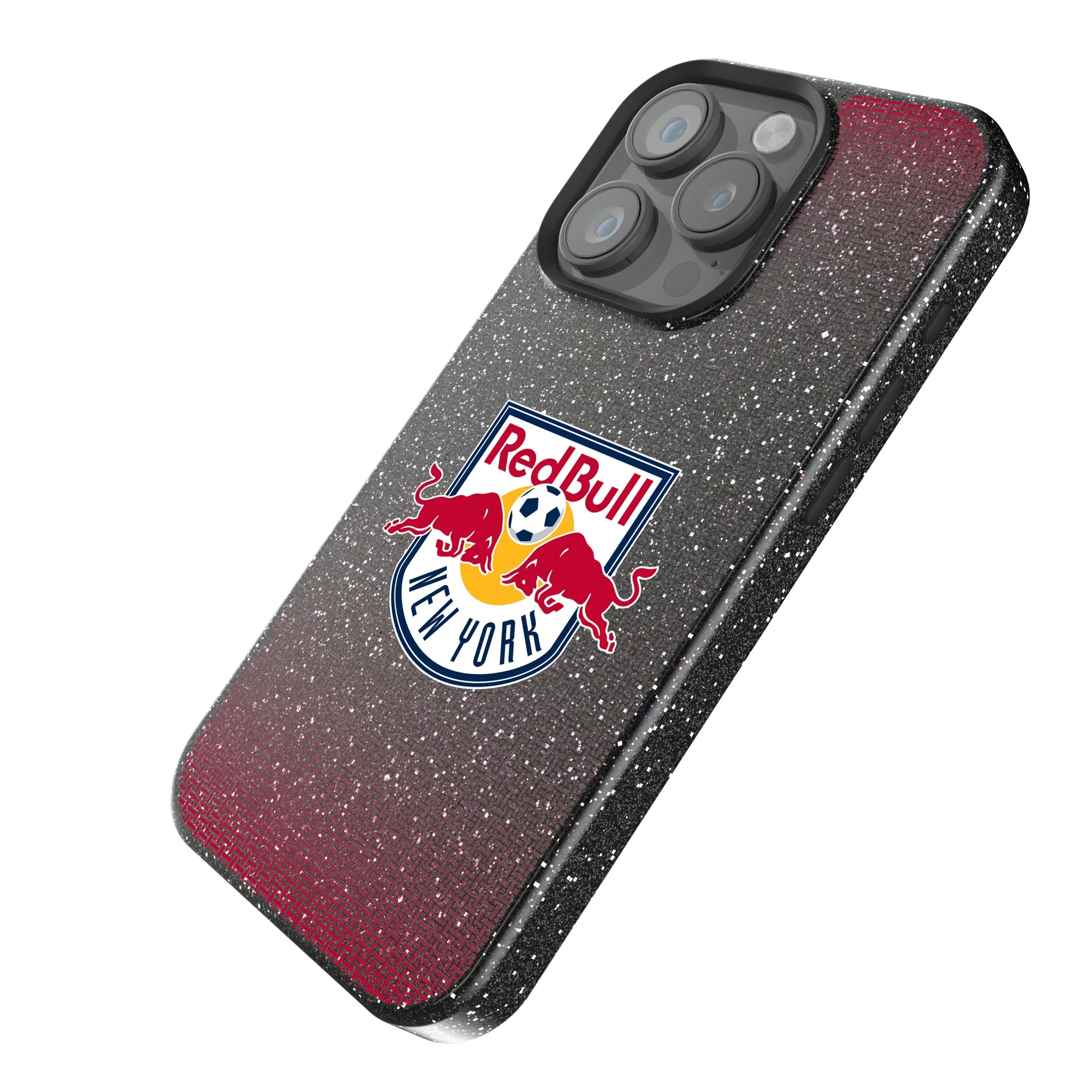 New York Red Bulls Linen iPhone Bling Phone Case for Apple iPhone - Isometric View