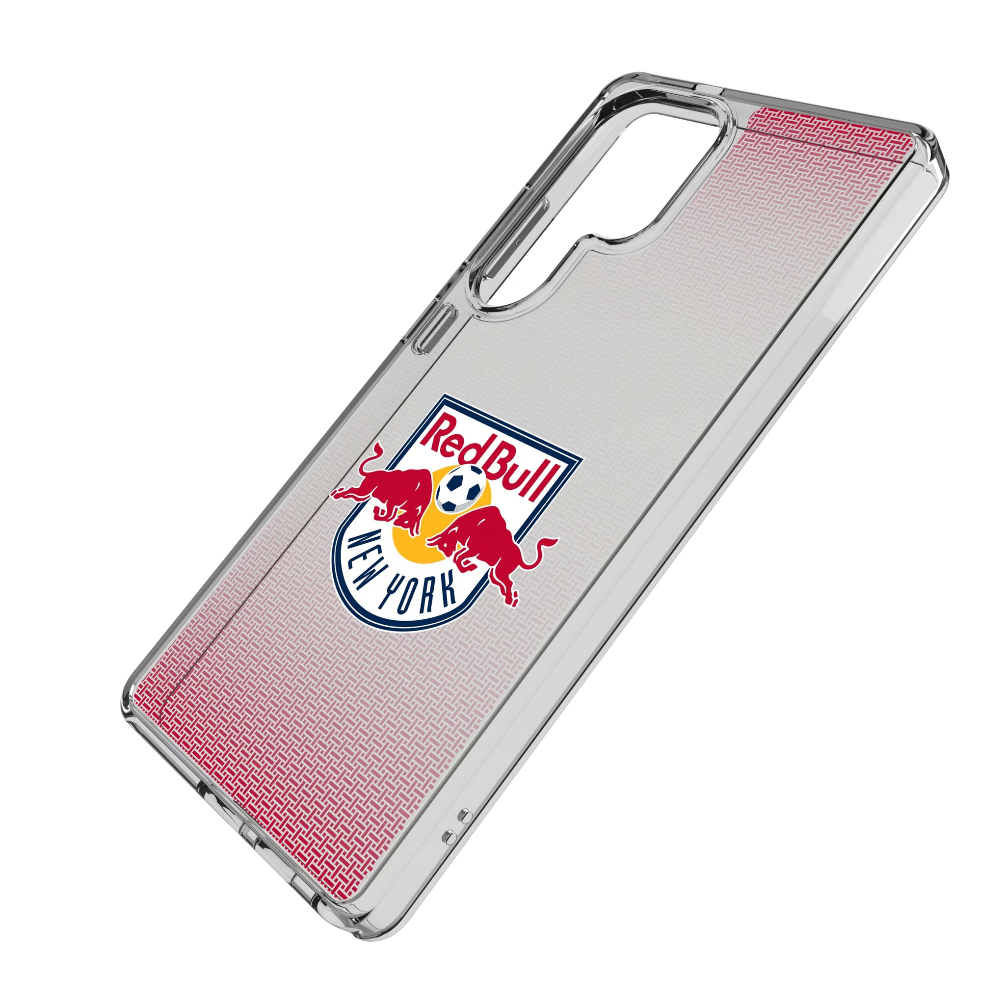 New York Red Bulls Linen Galaxy Clear Phone Case for Samsung Galaxy - Isometric View