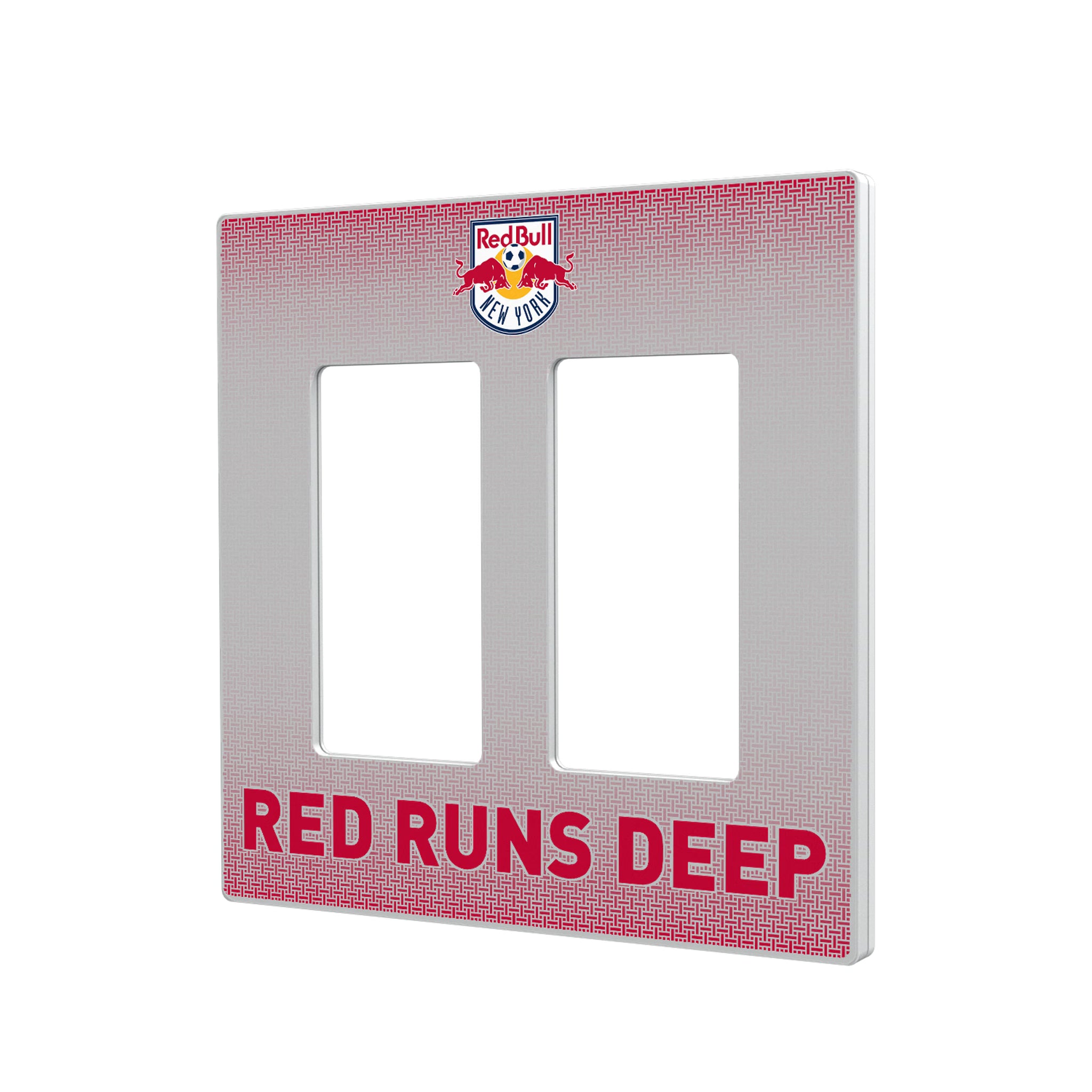 New York Red Bulls Linen Hidden-Screw Light Switch Plate#Style_Double Rocker