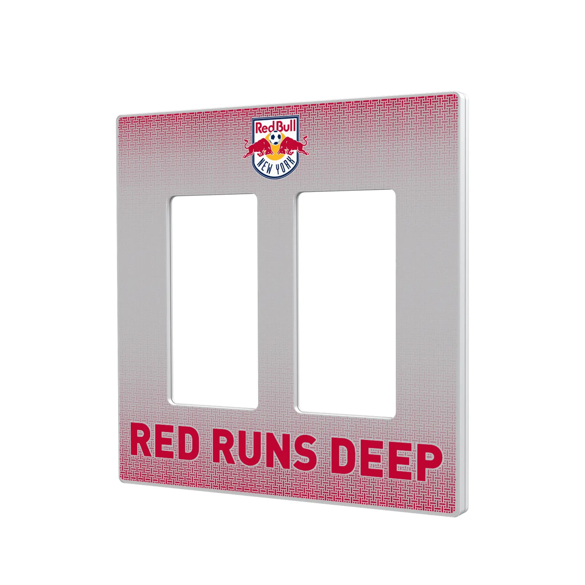 New York Red Bulls Linen Hidden-Screw Light Switch Plate#Style_Double Rocker