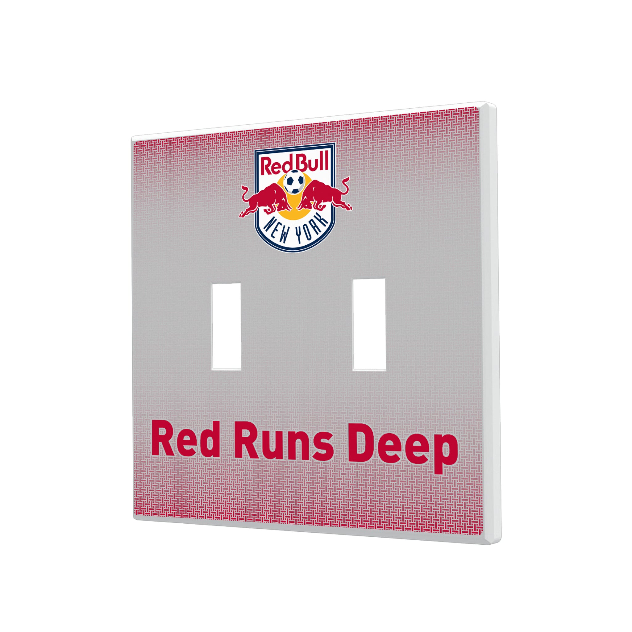 New York Red Bulls Linen Hidden-Screw Light Switch Plate#Style_Double Toggle