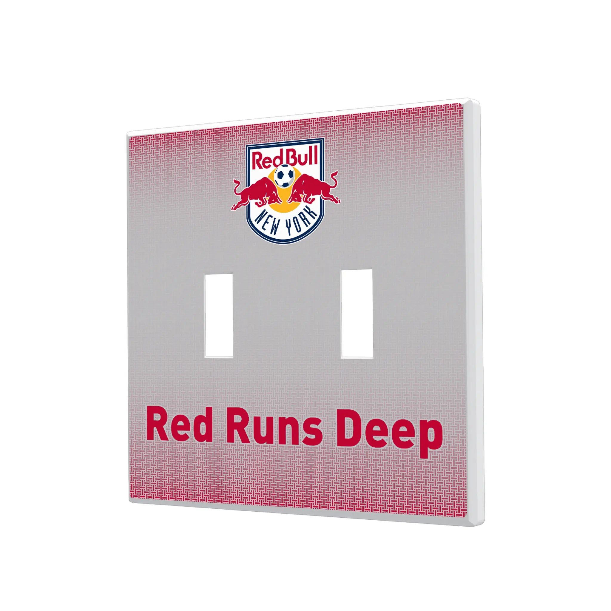 New York Red Bulls Linen Hidden-Screw Light Switch Plate#Style_Double Toggle