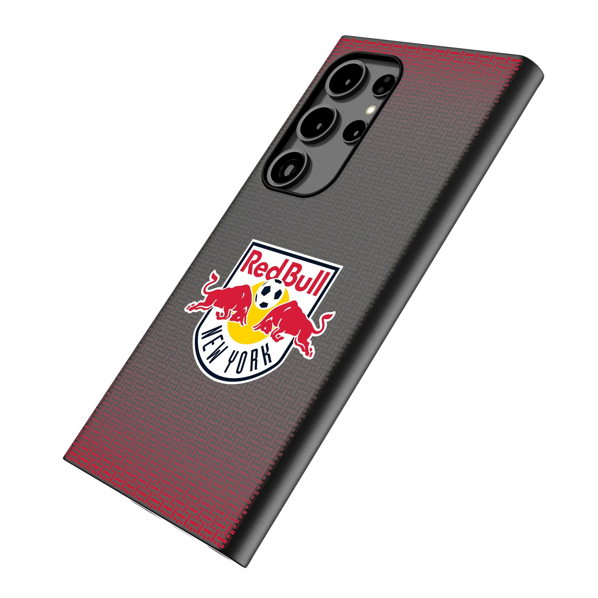 New York Red Bulls Linen Galaxy MagSafe Compatible Phone Case for Samsung Galaxy - Isometric View