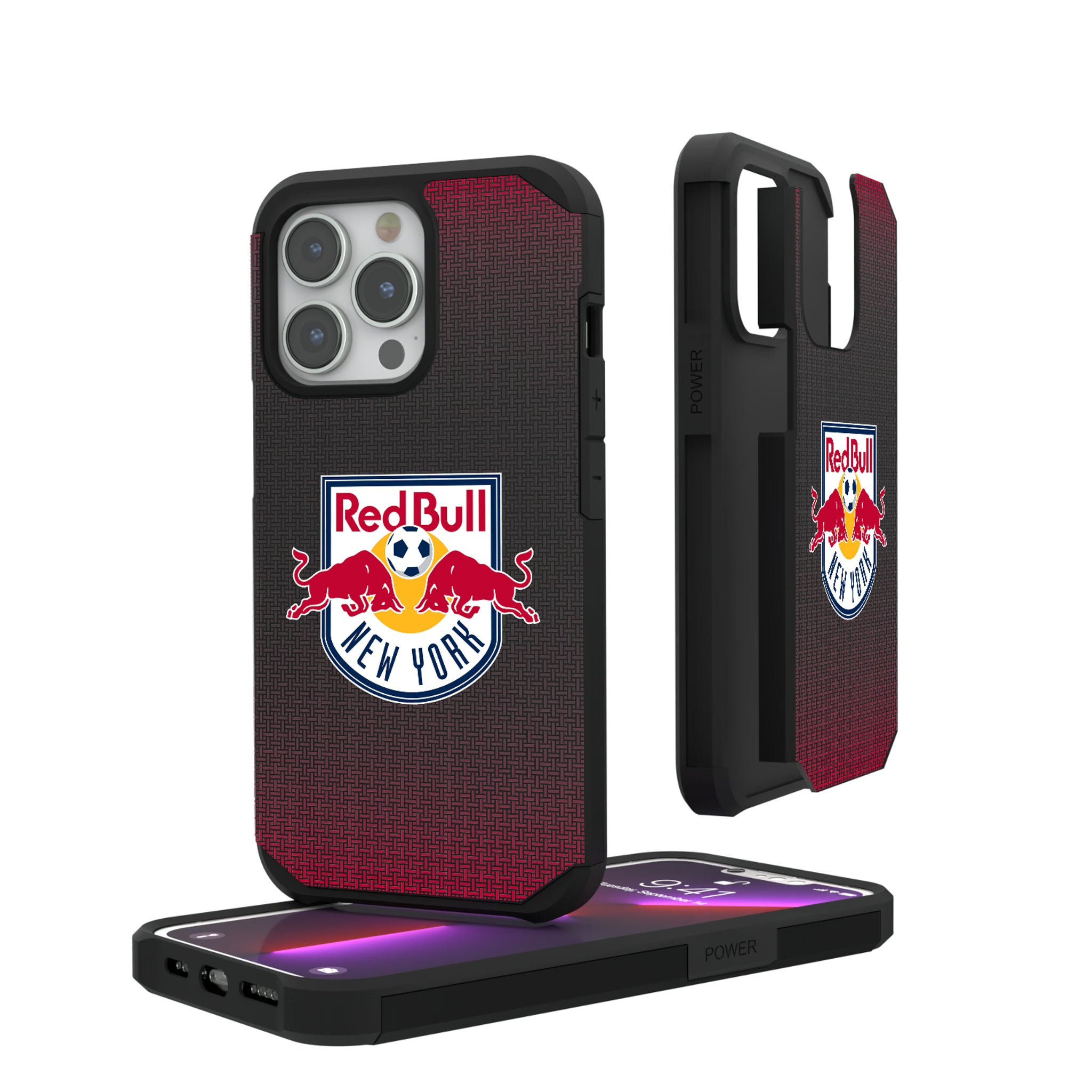 New York Red Bulls Linen iPhone Rugged Phone Case for Apple iPhone#Device_iPhone 13 Pro