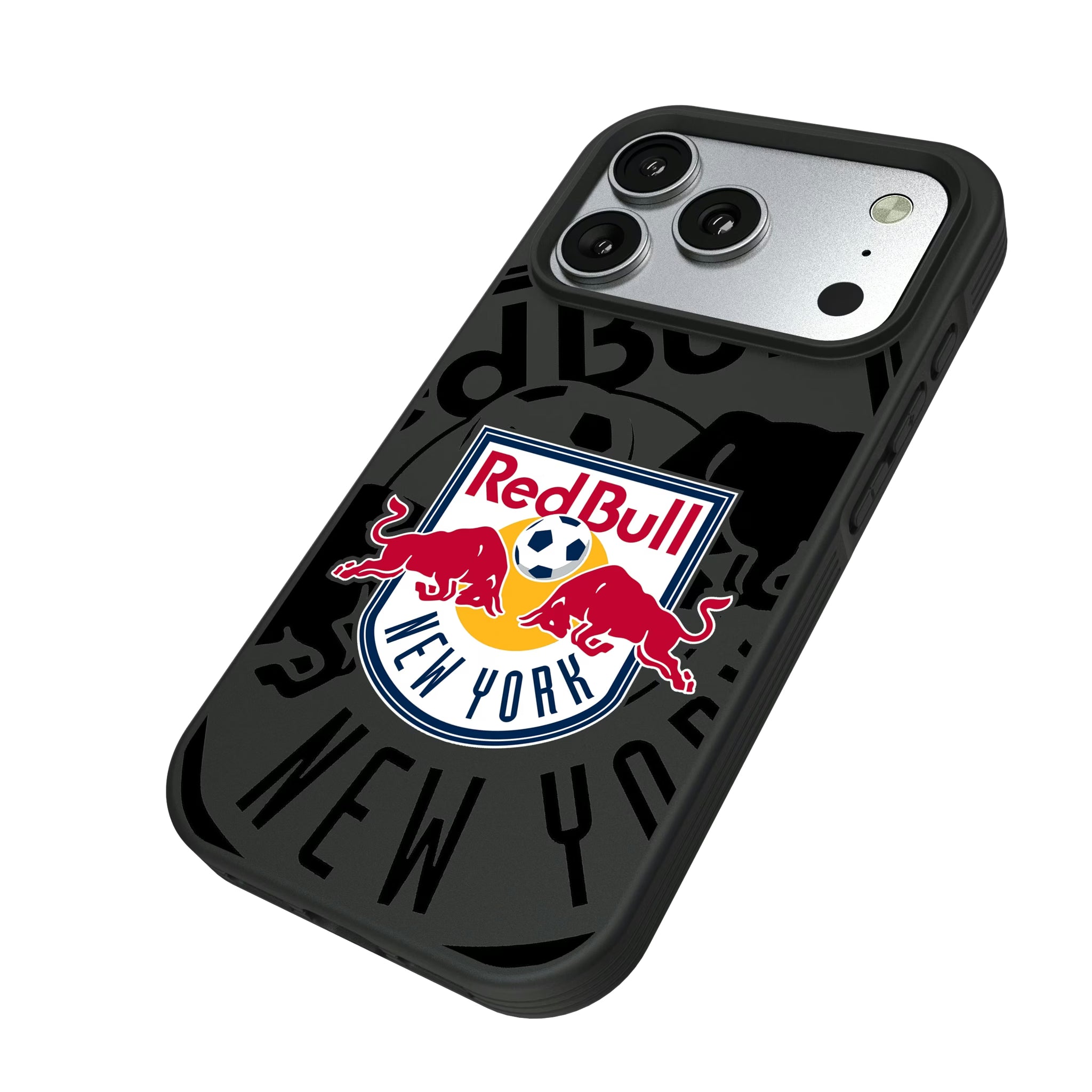 New York Red Bulls Monocolor Tilt iPhone Bump Phone Case for Apple iPhone - Isometric View#Device_iPhone 17 Pro
