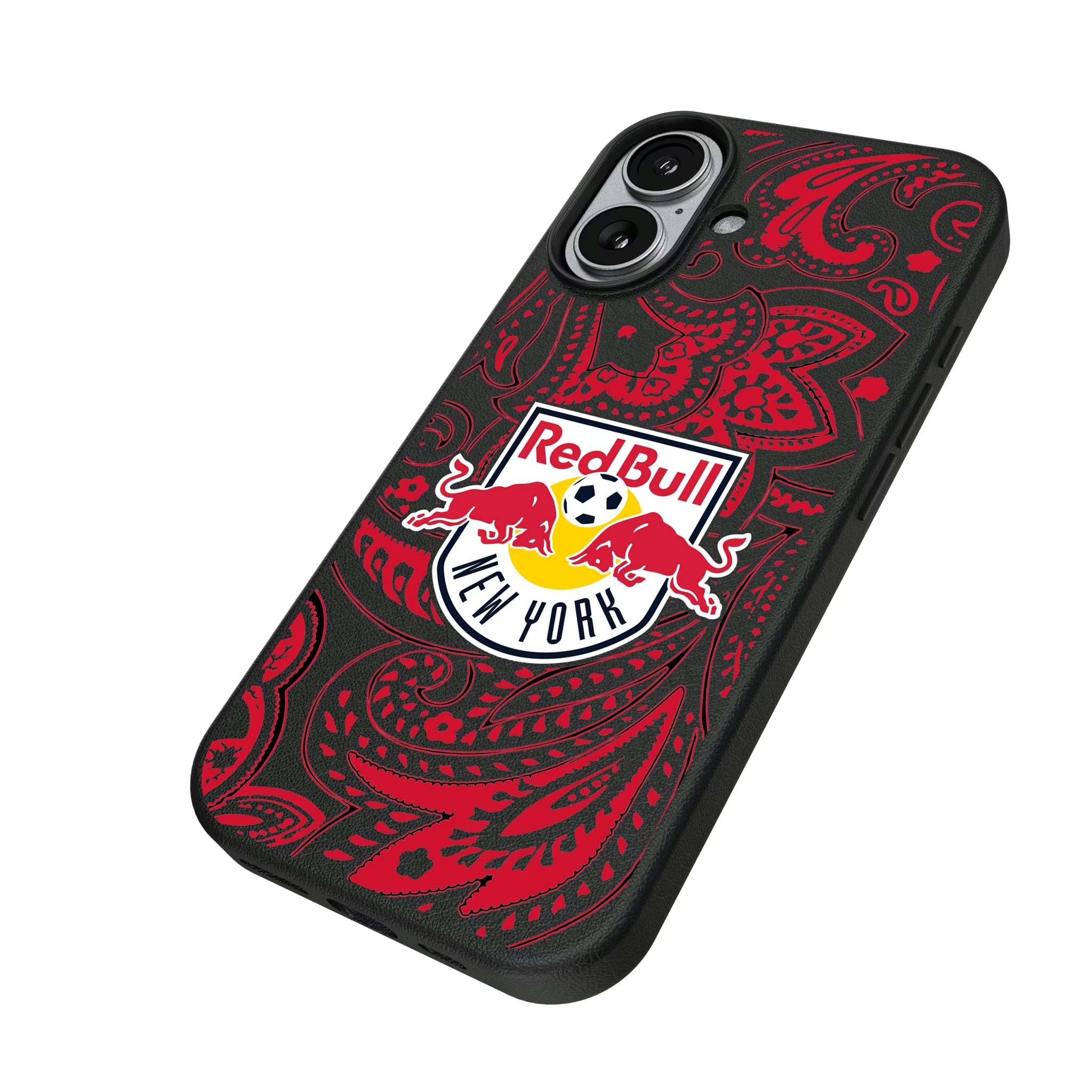 New York Red Bulls Paisley iPhone MagSafe Compatible Phone Case for Apple iPhone - Isometric View#Device_iPhone 17