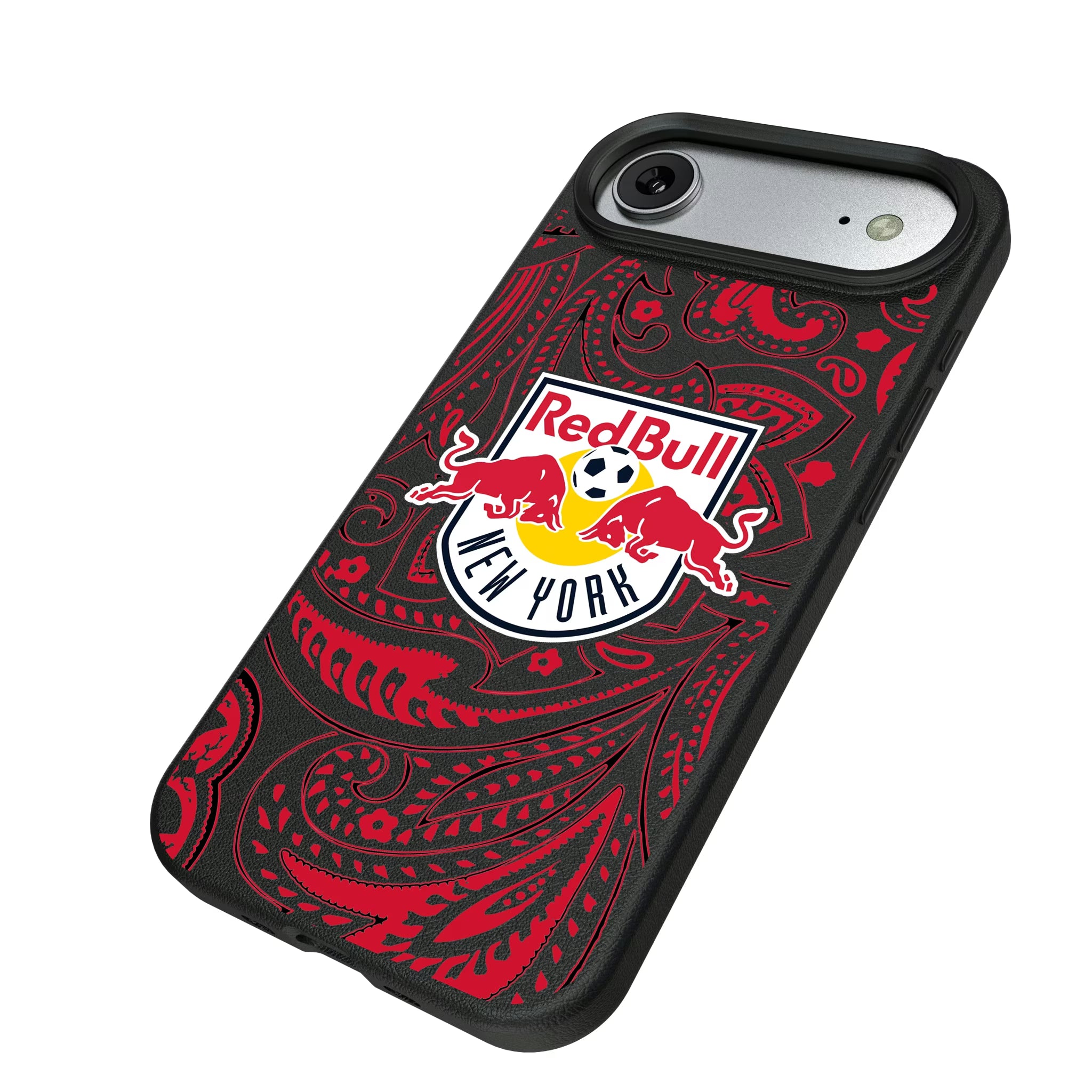 New York Red Bulls Paisley iPhone MagSafe Compatible Phone Case for Apple iPhone - Isometric View#Device_iPhone Air