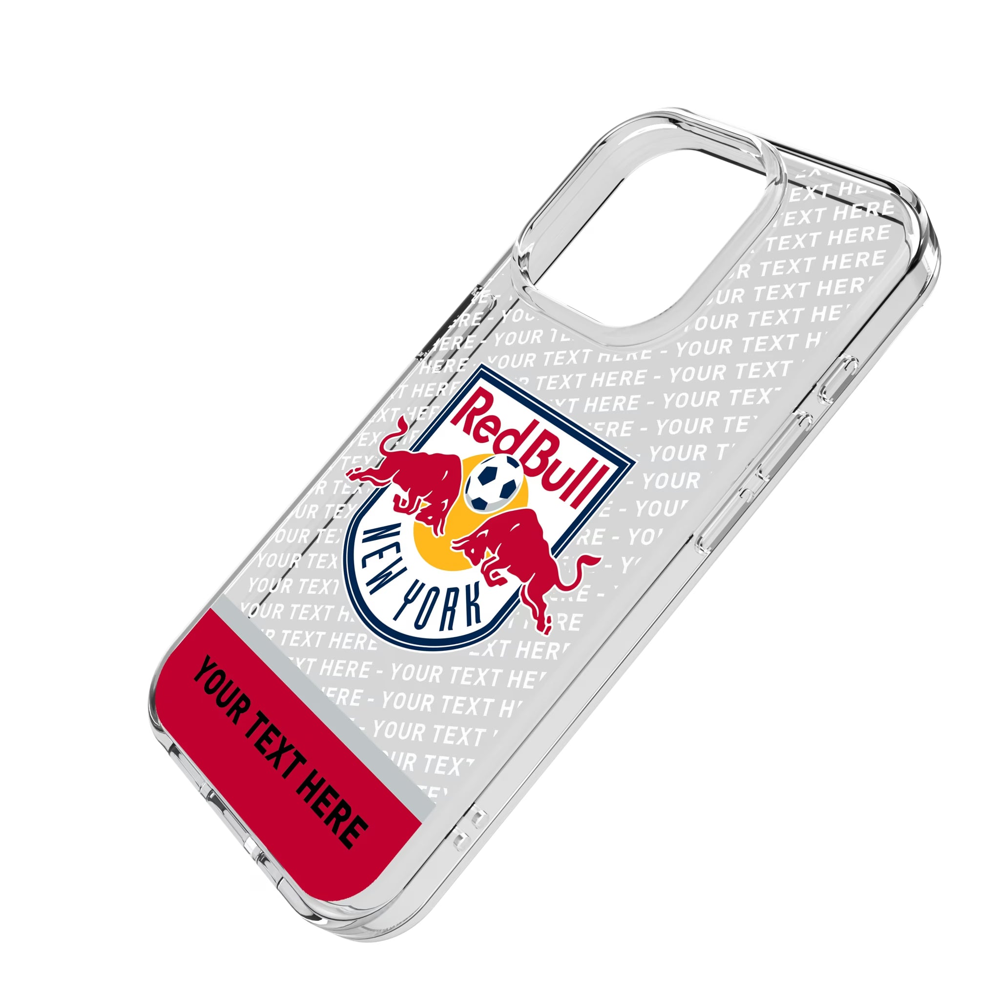 New York Red Bulls Personalized EndZone Plus iPhone Clear Phone Case for Apple iPhone - Isometric View