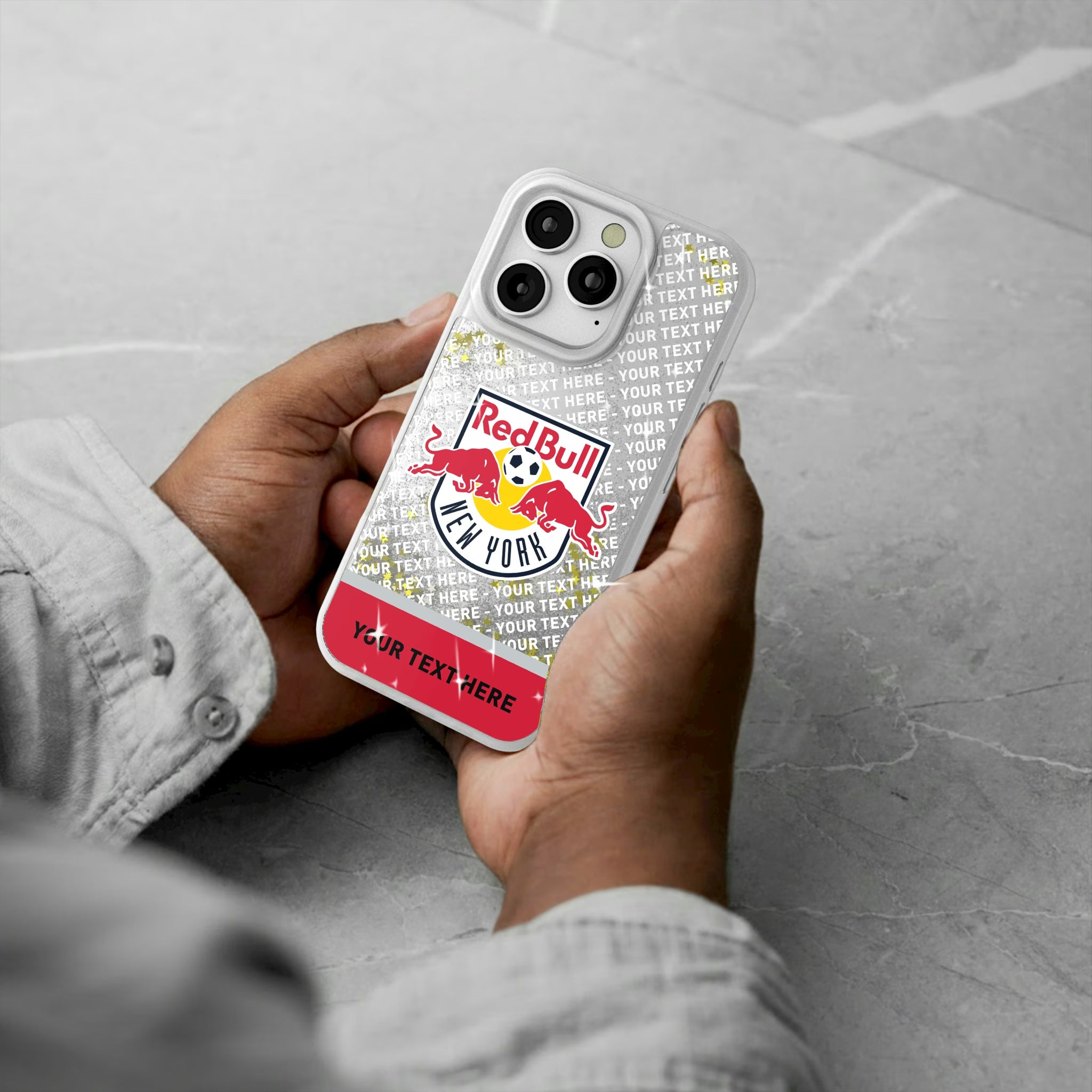 New York Red Bulls Personalized EndZone Plus iPhone Glitter Phone Case for Apple iPhone - Lifestyle#Device_iPhone 16 Pro