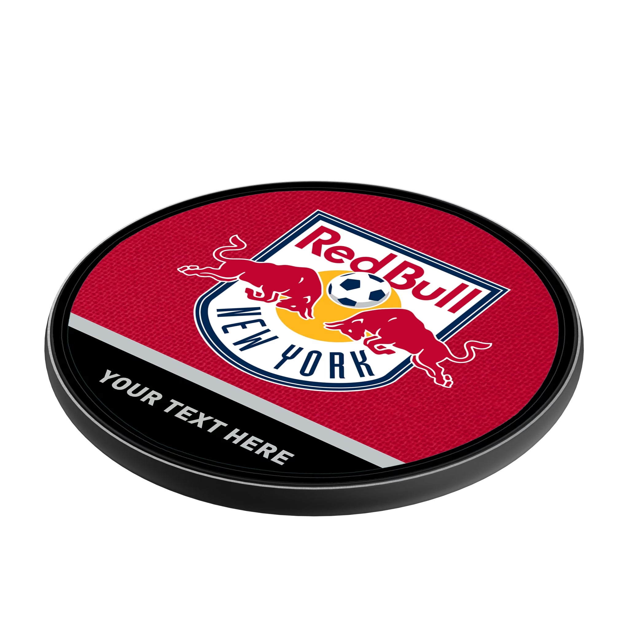 New York Red Bulls Personalized Endzone Solid 15-Watt Wireless Charger - Isometric View