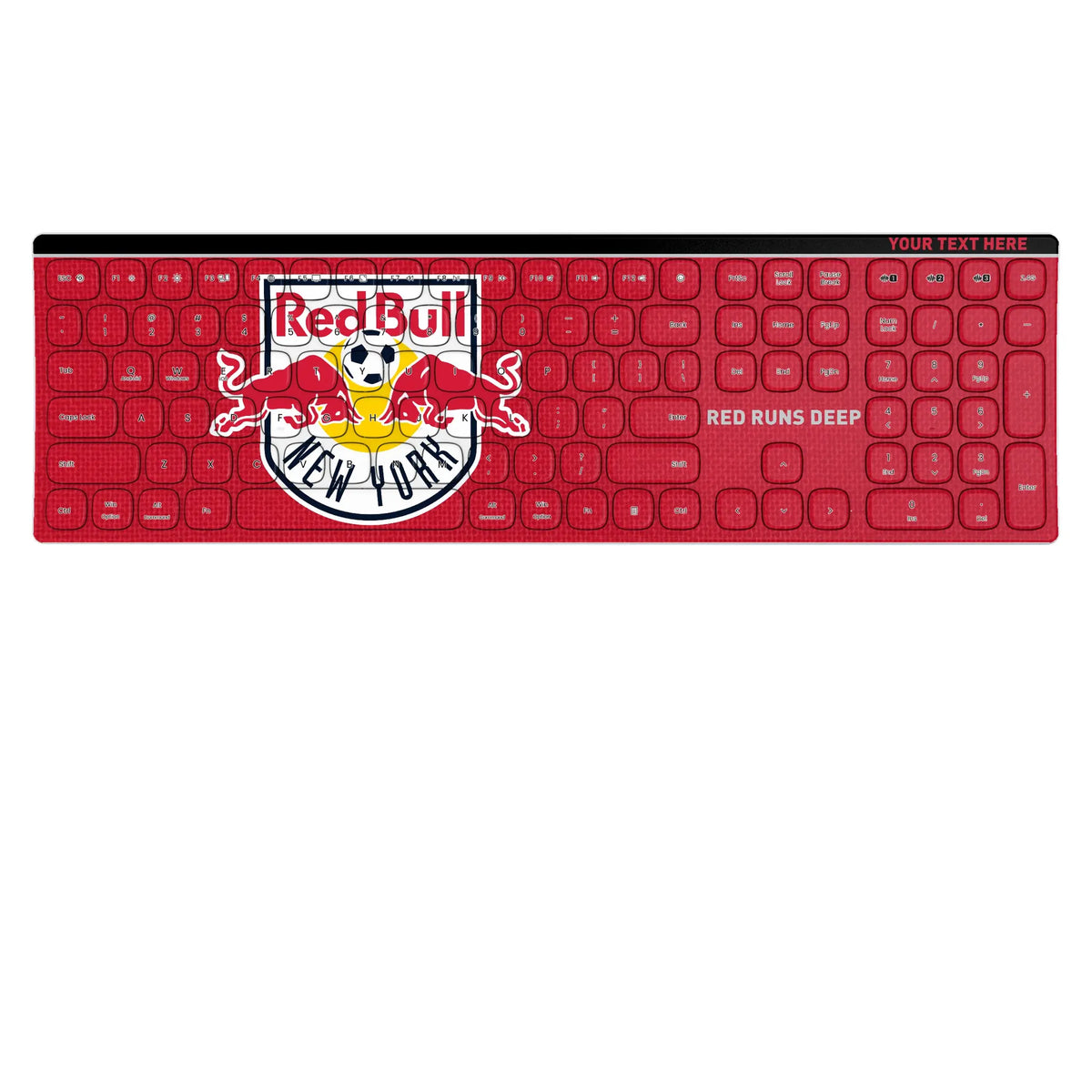 New York Red Bulls Personalized Endzone Solid KKB605 Curved Wireless Keyboard
