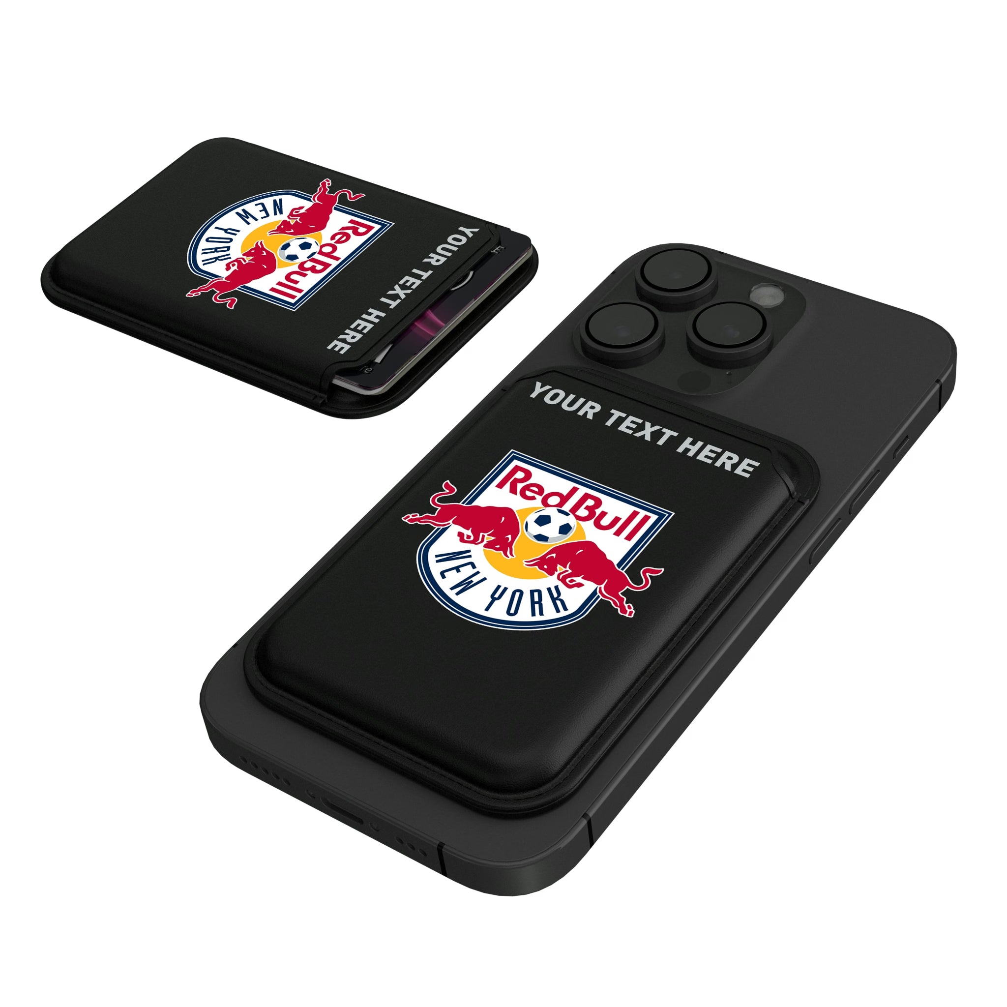New York Red Bulls Personalized Insignia Black Magnetic Credit Card Wallet