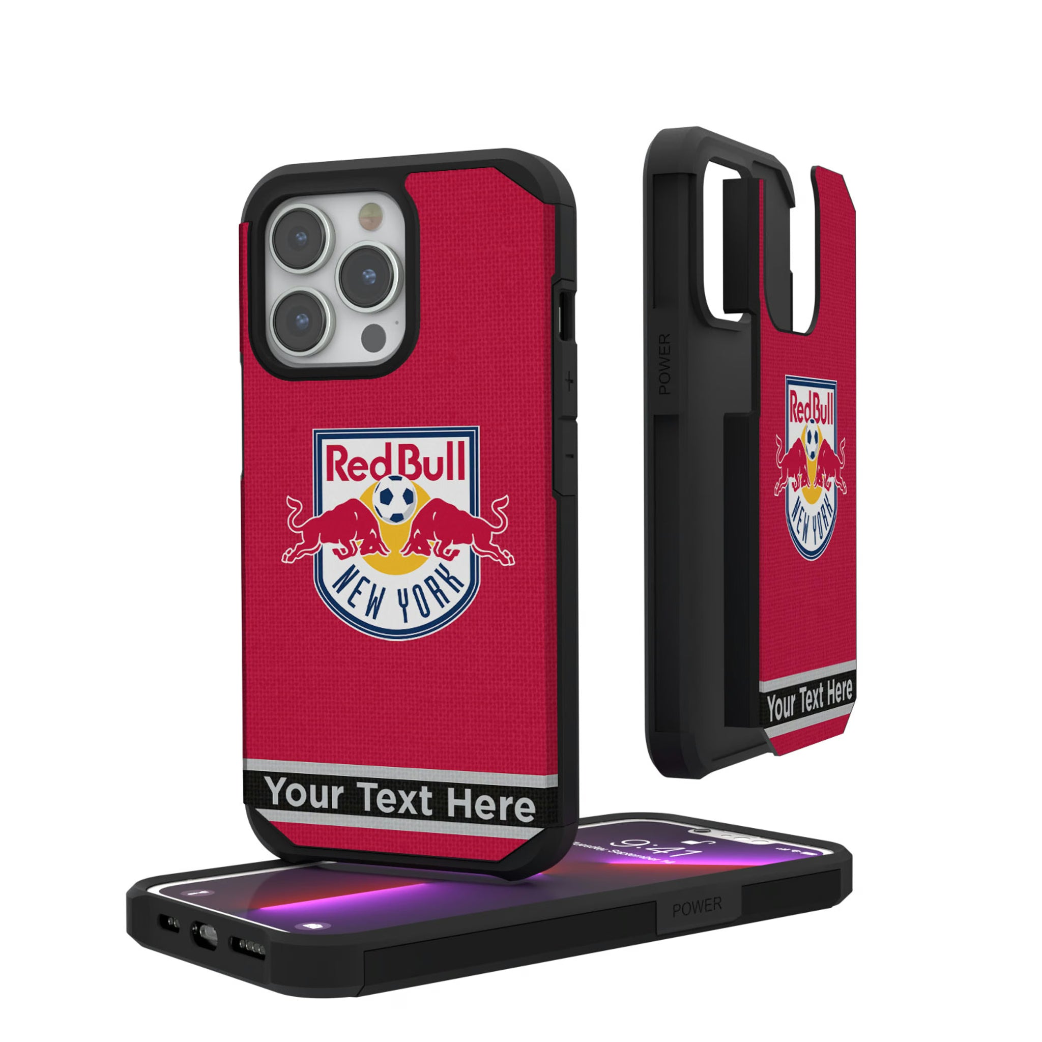 New York Red Bulls Personalized Stripe iPhone Rugged Phone Case for Apple iPhone
