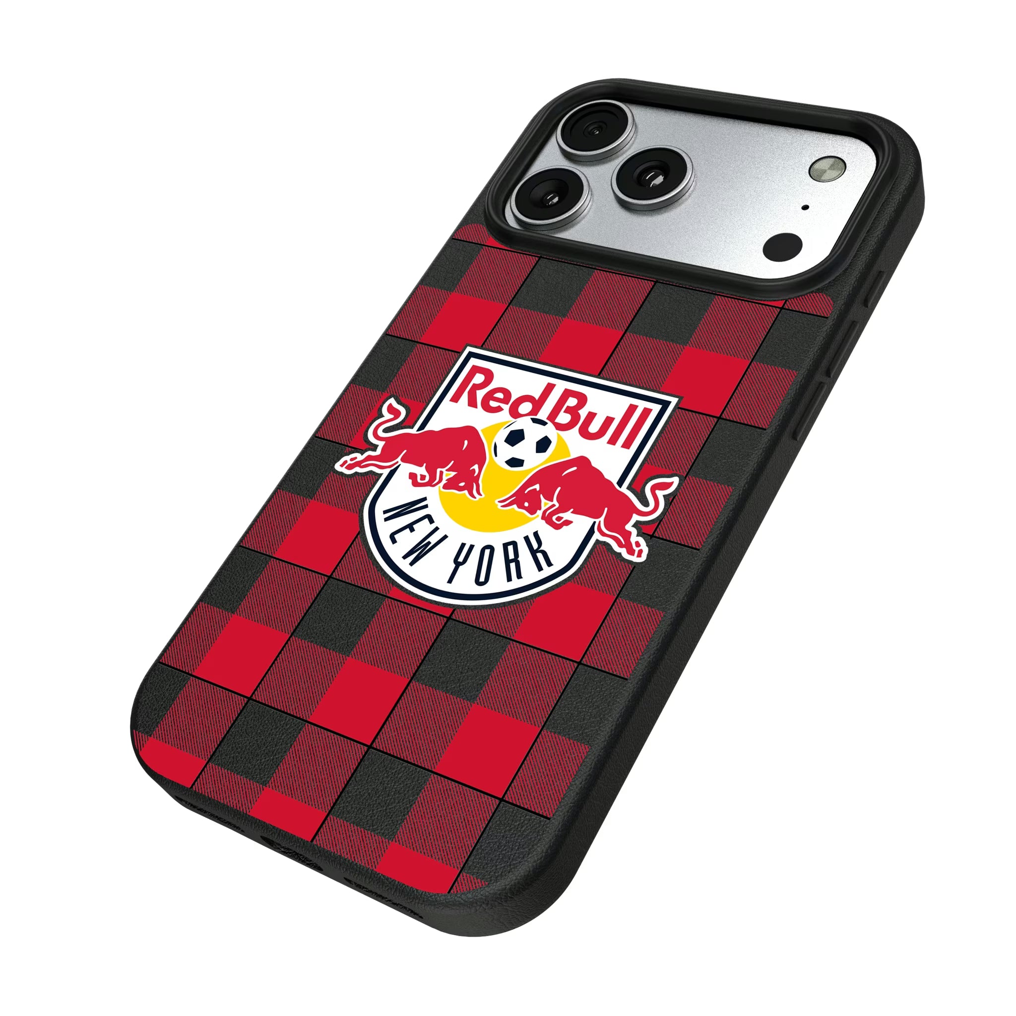 New York Red Bulls Plaid iPhone MagSafe Compatible Phone Case for Apple iPhone - Isometric View#Device_iPhone 17 Pro Max