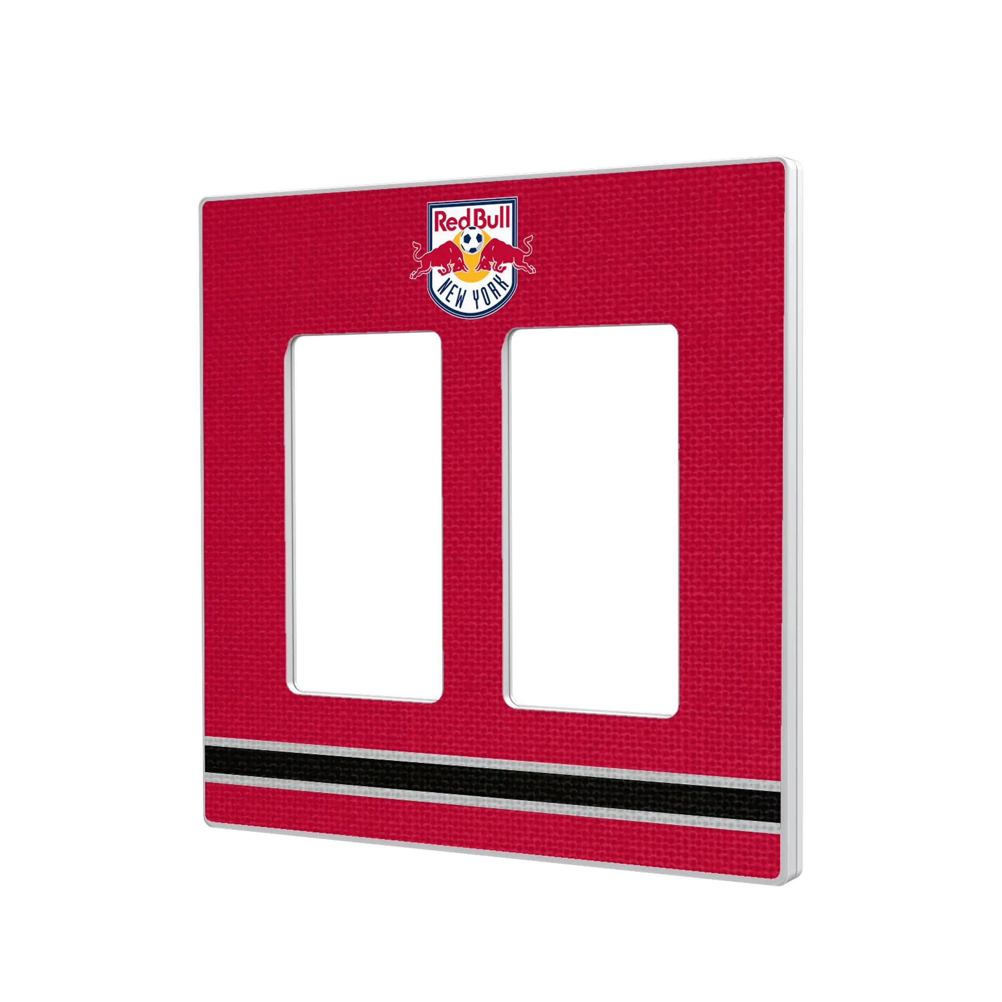 New York Red Bulls Stripe Hidden-Screw Light Switch Plate#Style_Double Rocker