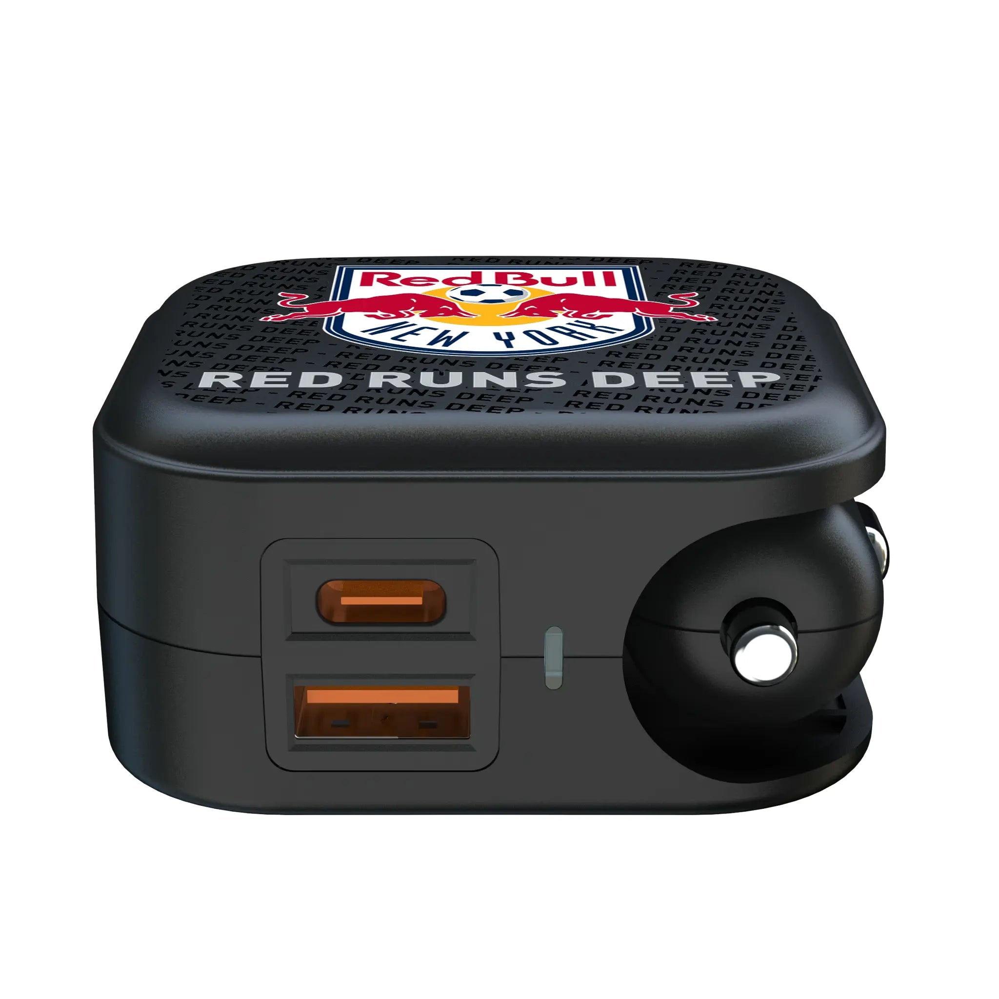 New York Red Bulls Text Backdrop 2 in 1 USB A/C Charger