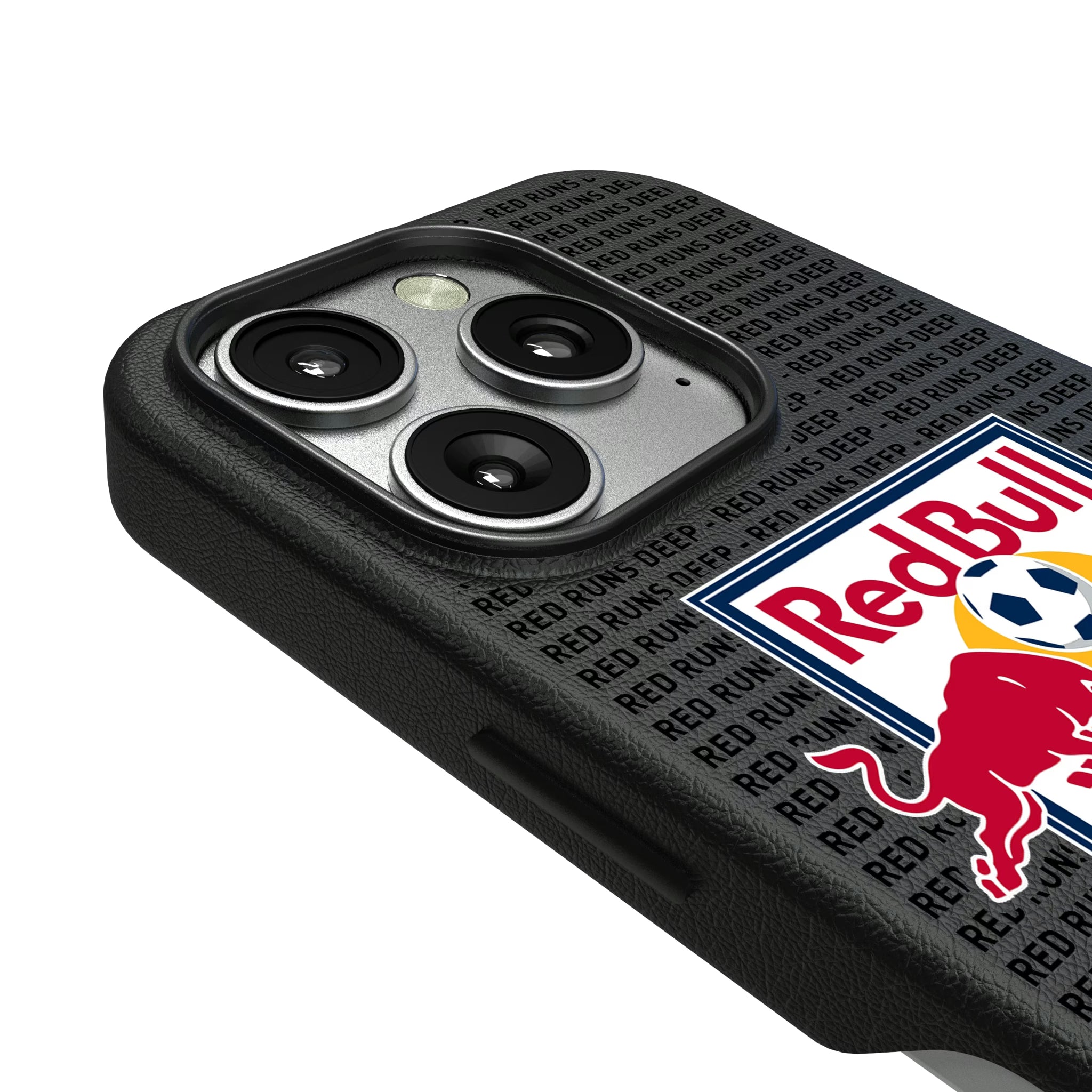 New York Red Bulls Text Backdrop iPhone MagSafe Compatible Phone Case for Apple iPhone - Detail