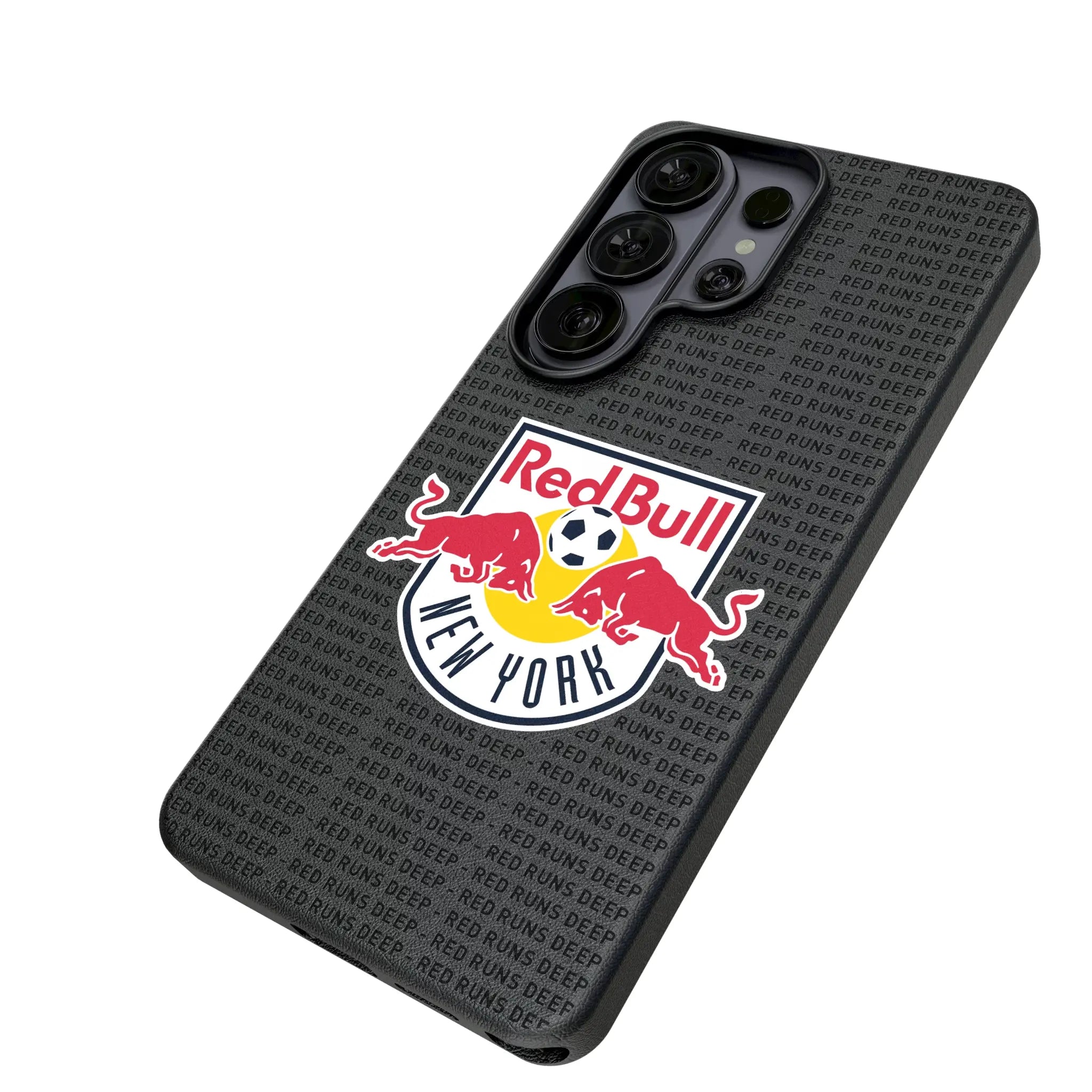 New York Red Bulls Text Backdrop Galaxy MagSafe Compatible Phone Case for Samsung Galaxy - Isometric View#Device_Galaxy S26 Ultra