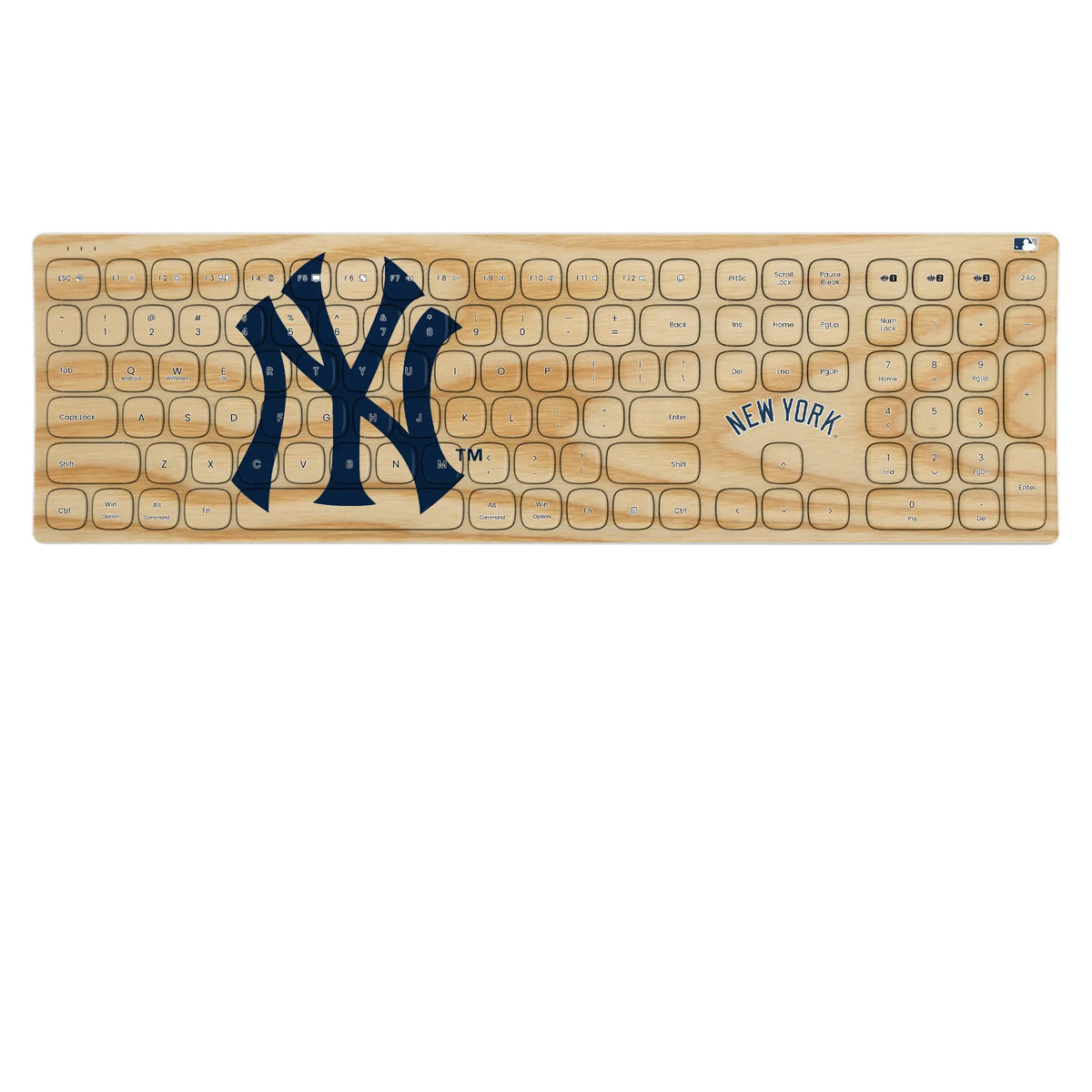 New York Yankees Baseball Bat KKB605 Curved Wireless Keyboard