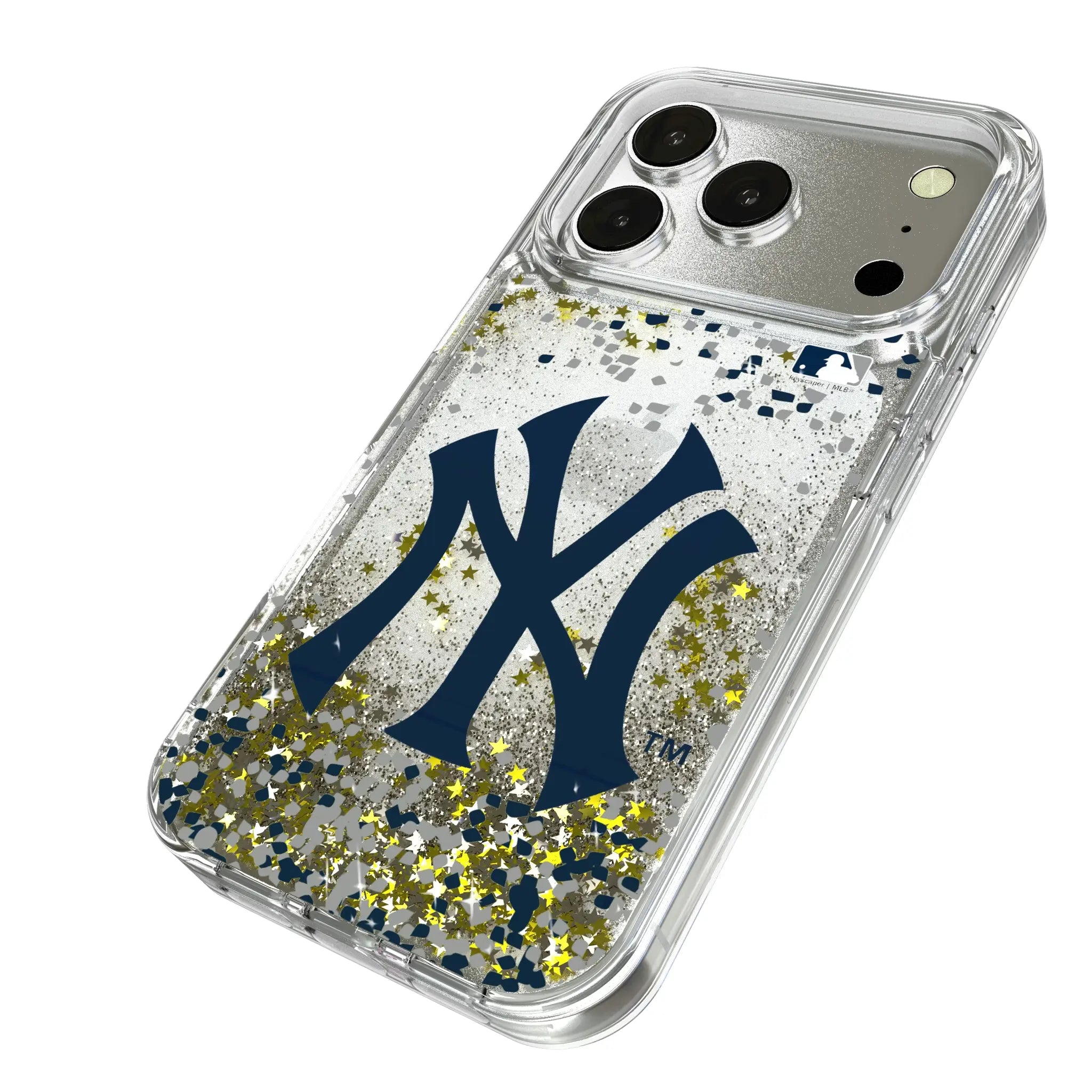 New York Yankees Confetti iPhone Glitter Phone Case for Apple iPhone - Isometric View