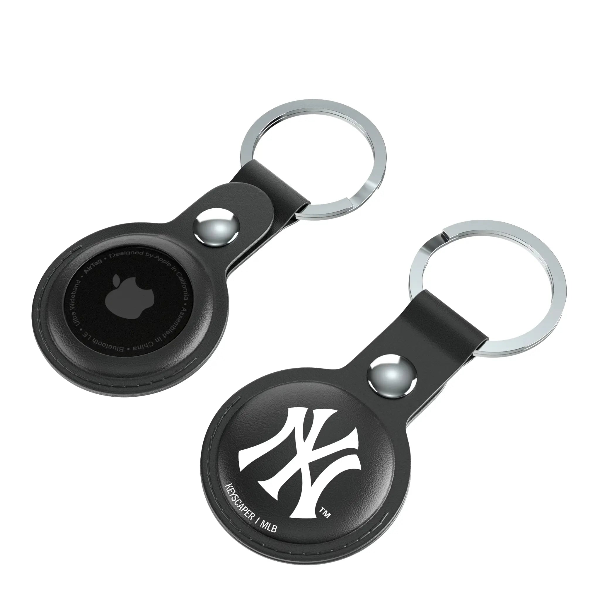 New York Yankees Insignia AirTag Black Airtag Holder 2-Pack - Isometric View