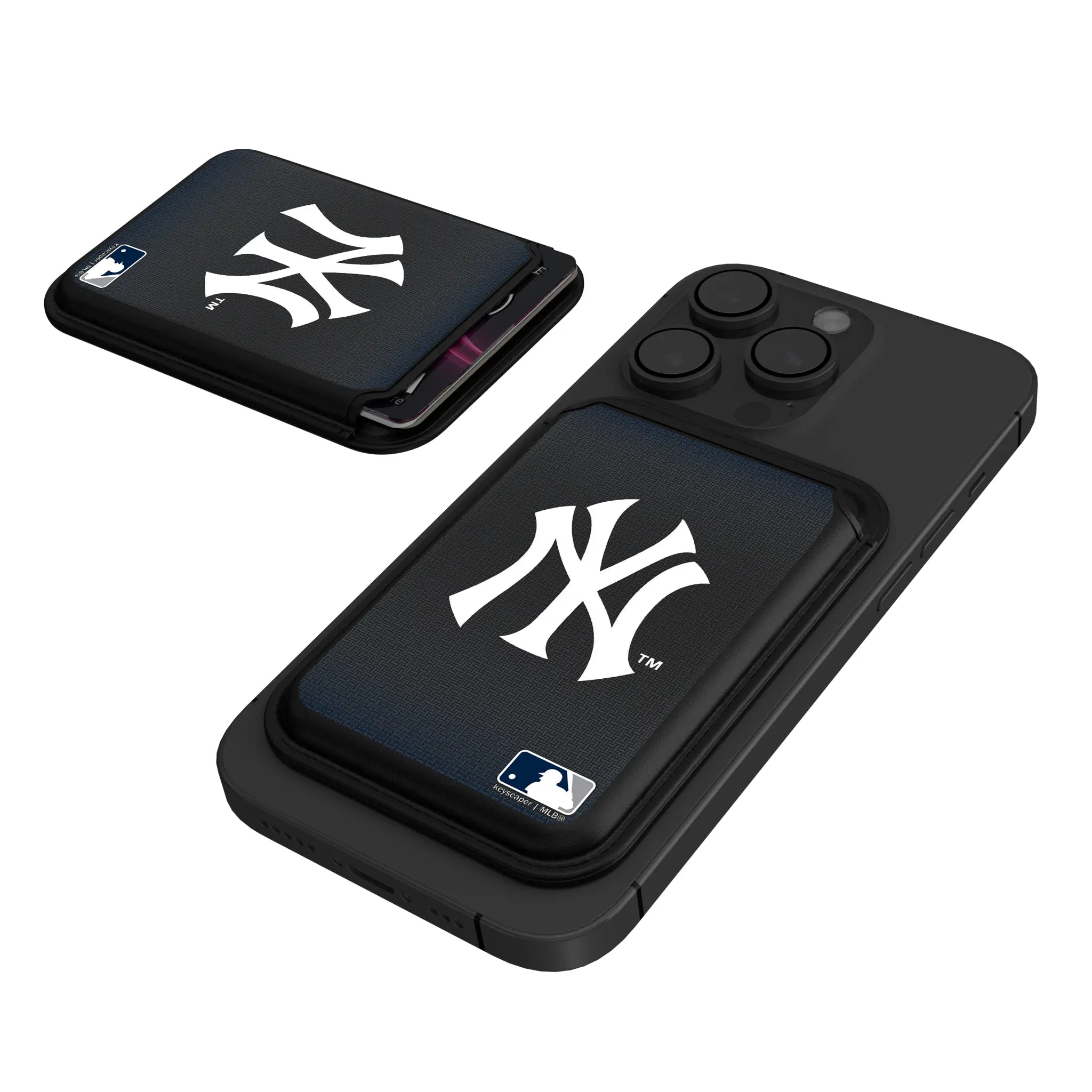 New York Yankees Linen Black Magnetic Credit Card Wallet