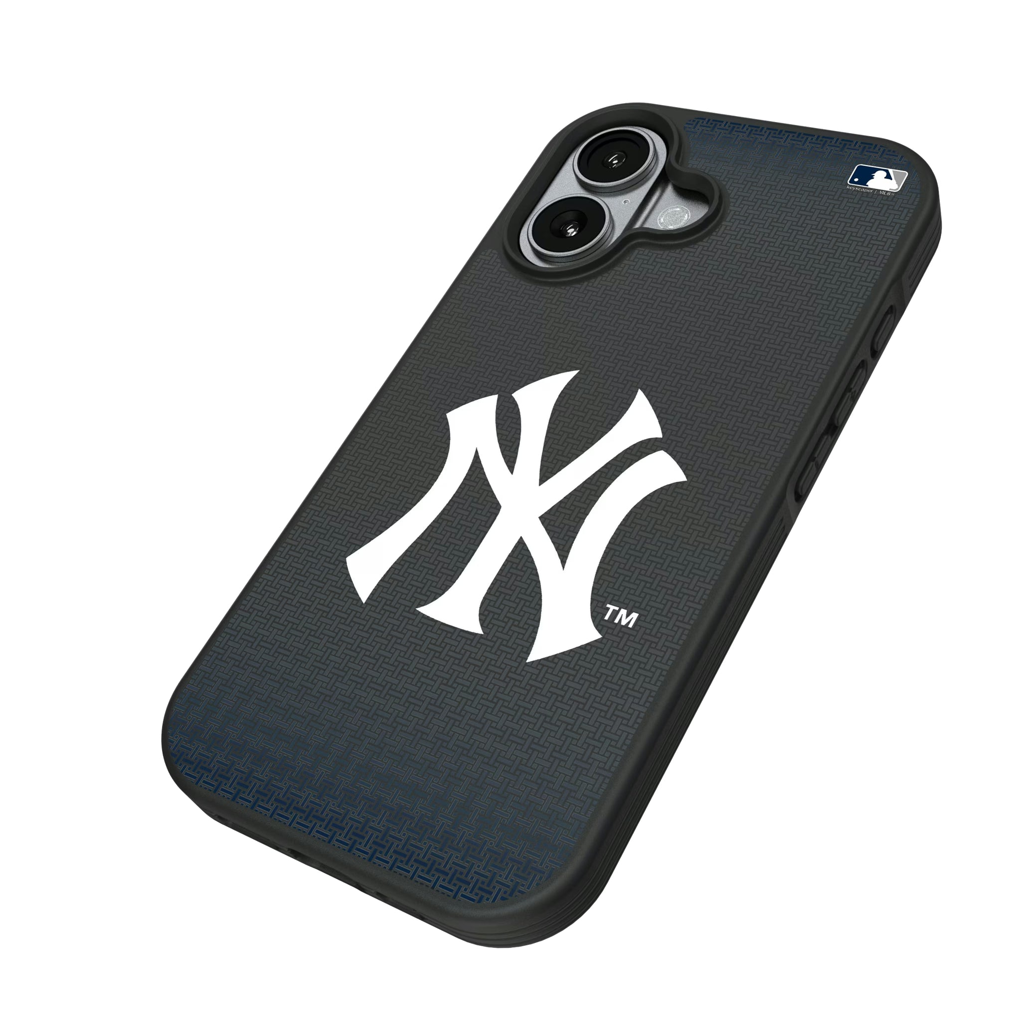 New York Yankees Linen iPhone Bump Phone Case for Apple iPhone - Isometric View#Device_iPhone 17