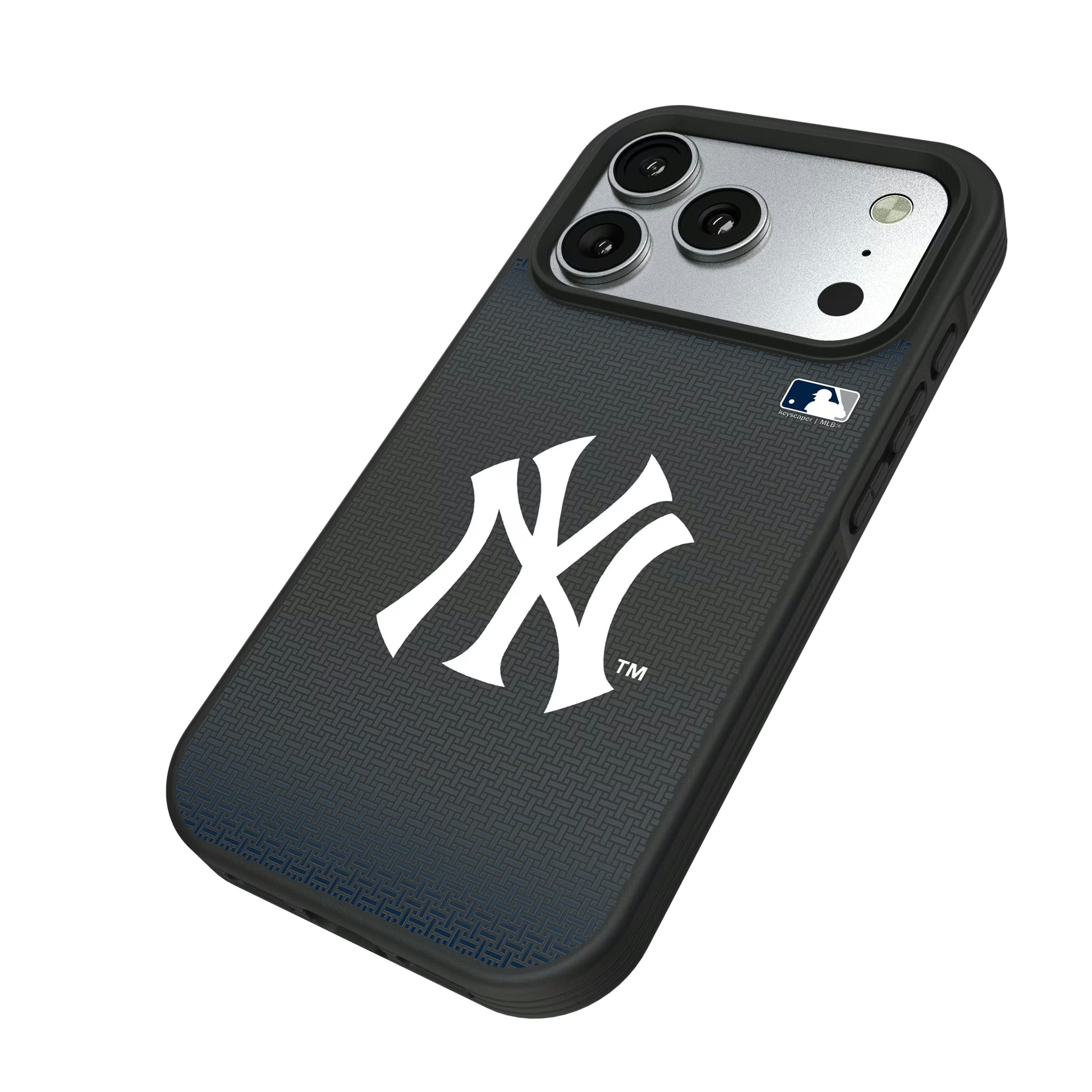 New York Yankees Linen iPhone Bump Phone Case for Apple iPhone - Isometric View#Device_iPhone 17 Pro