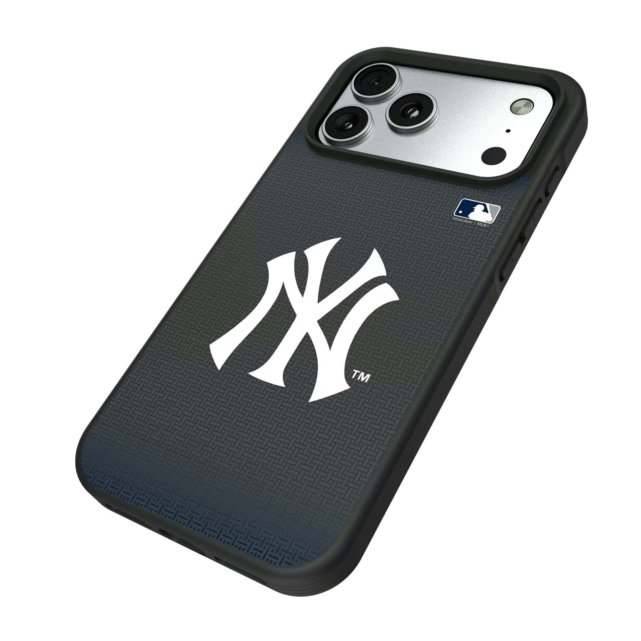 New York Yankees Linen iPhone Bump Phone Case for Apple iPhone - Isometric View#Device_iPhone 17 Pro Max