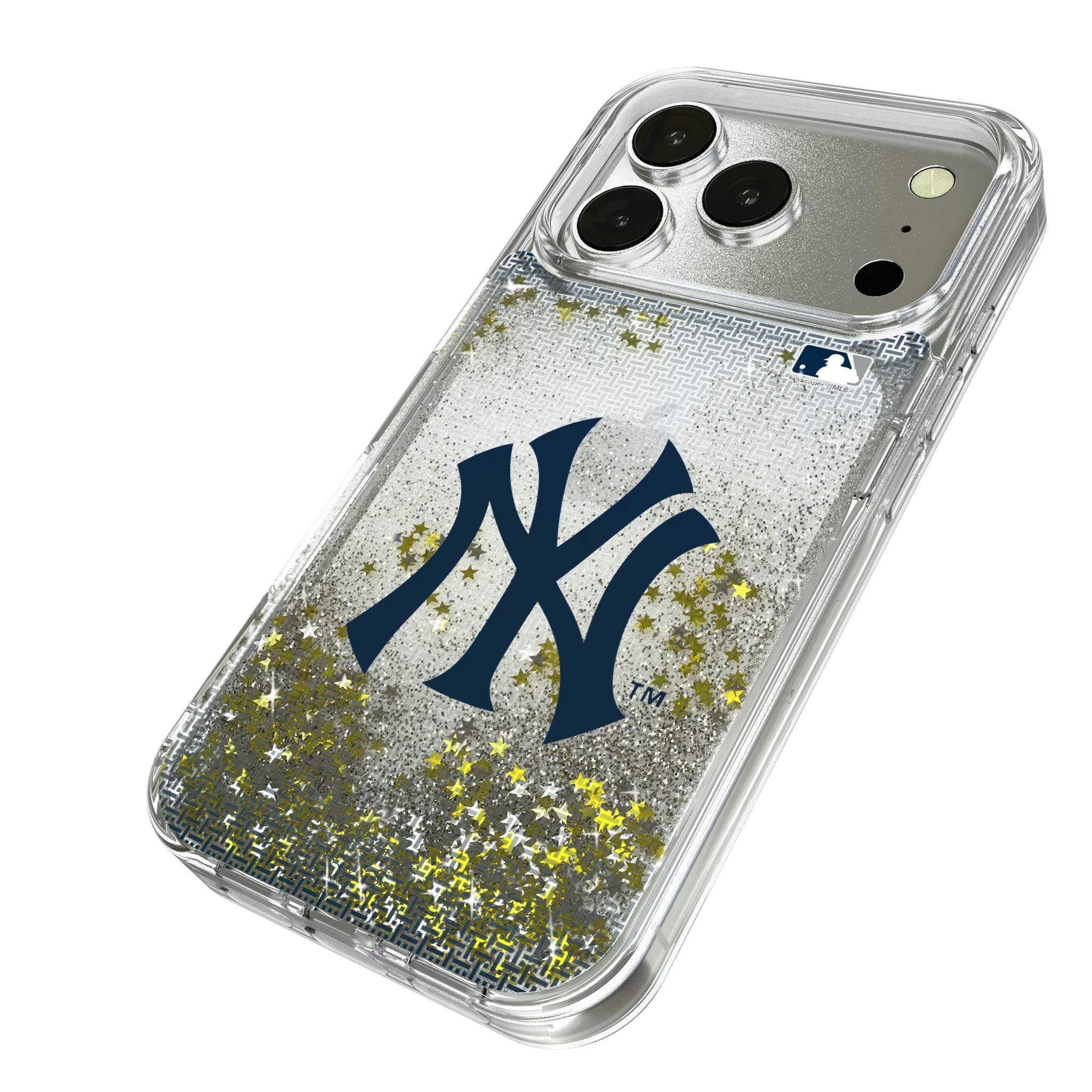 New York Yankees Linen iPhone Glitter Phone Case for Apple iPhone - Isometric View