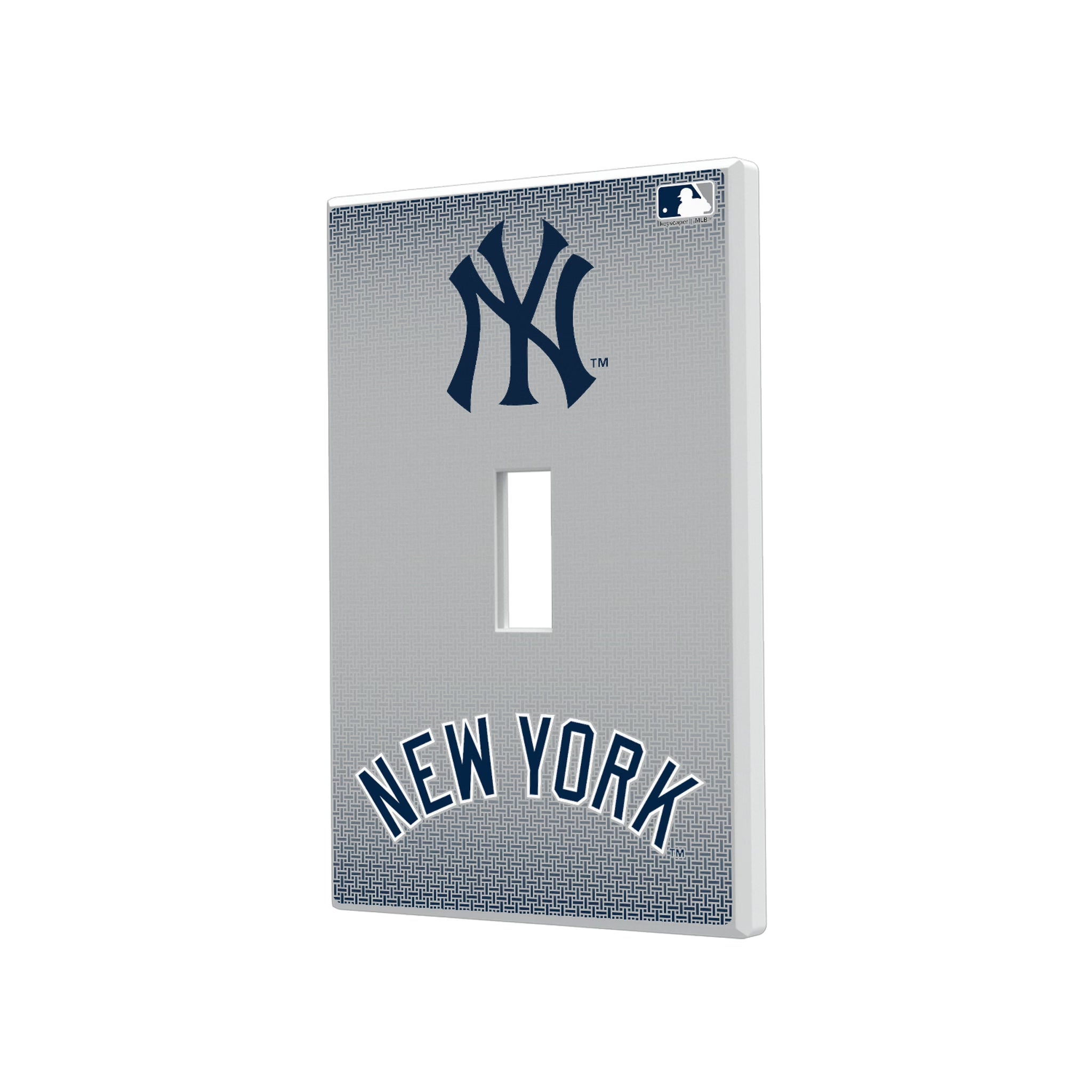 New York Yankees Linen Hidden-Screw Light Switch Plate#Style_Single Toggle