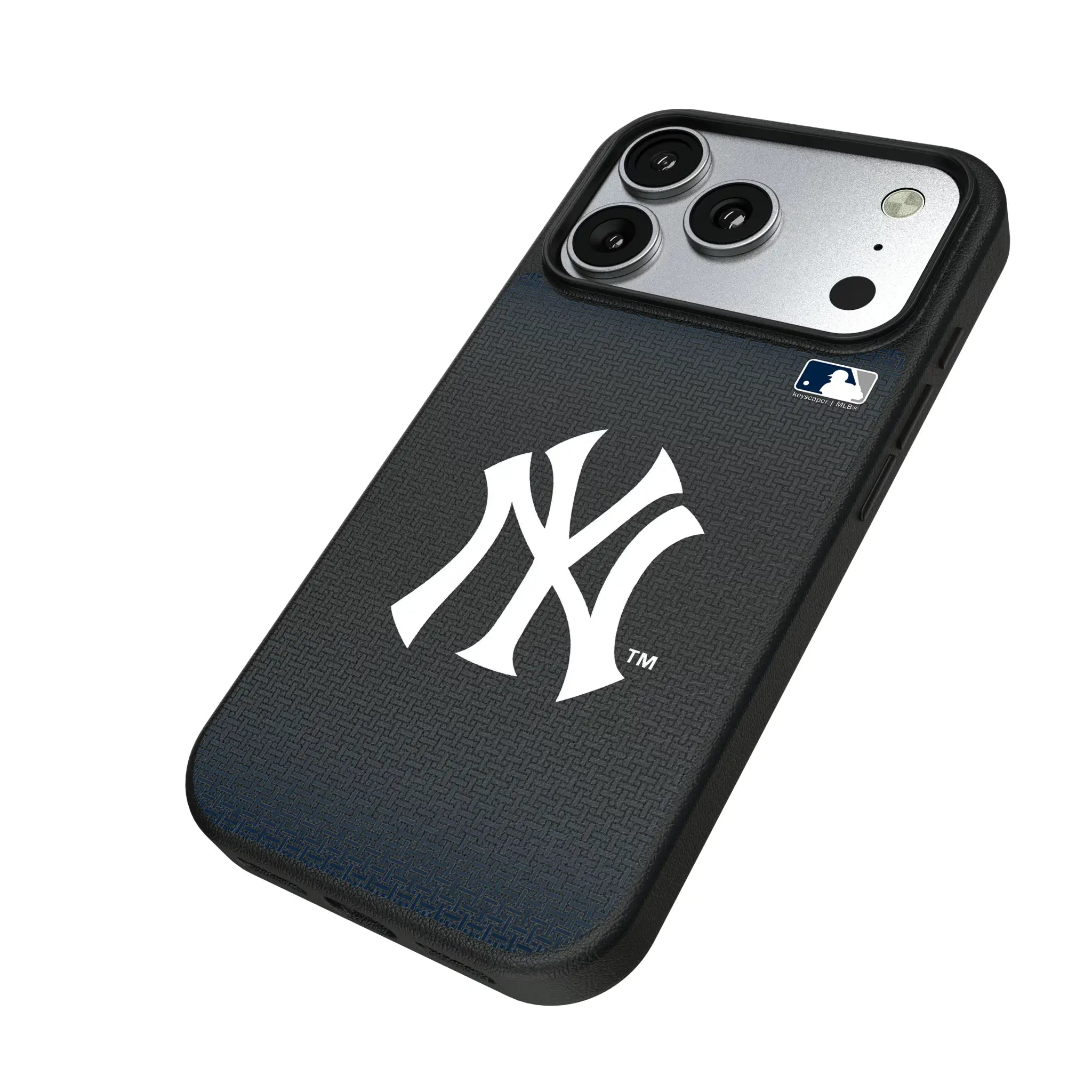 New York Yankees Linen iPhone MagSafe Compatible Phone Case for Apple iPhone - Isometric View#Device_iPhone 17 Pro